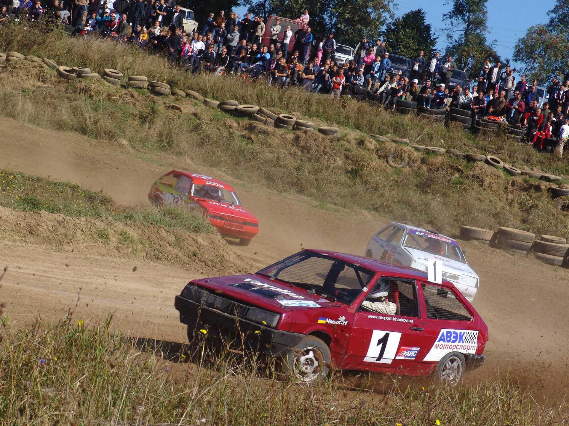 Autocross: Stock cars Rally Championship in Ukraine, Off-road modified Lada cars, Drifting. 1920x1440 HD Background.