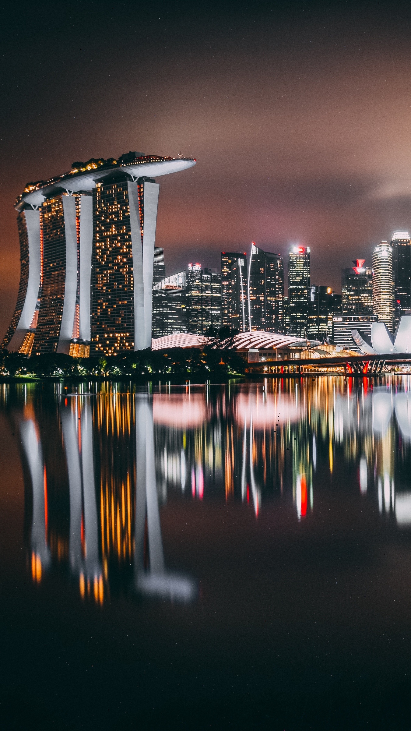 Singapore Skyline, iPhone wallpapers, Nighttime charm, Urban beauty, 1350x2400 HD Handy