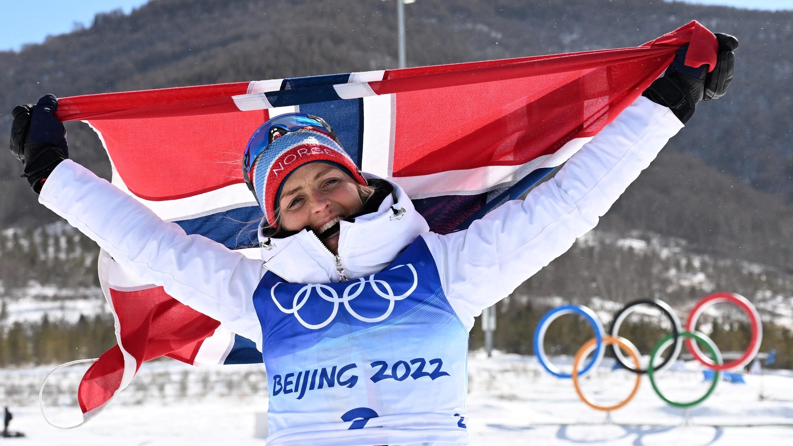 Therese Johaug, Olympic dominance in Pekin 2022, Medal achievements, Eurosport coverage, 2560x1440 HD Desktop