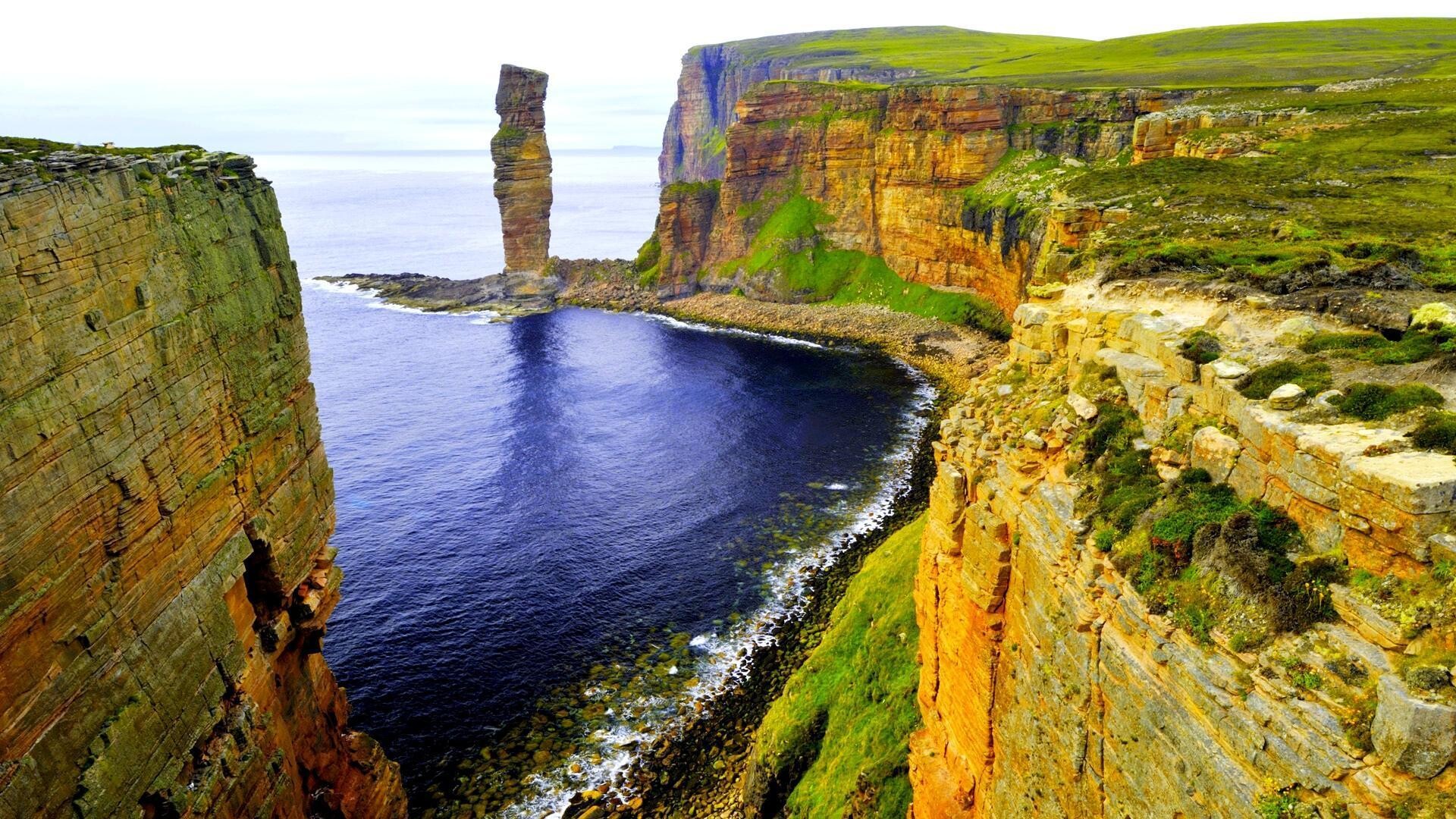 Geology: The fringe of land at the edge of a body of water, Cliff, Shore. 1920x1080 Full HD Wallpaper.