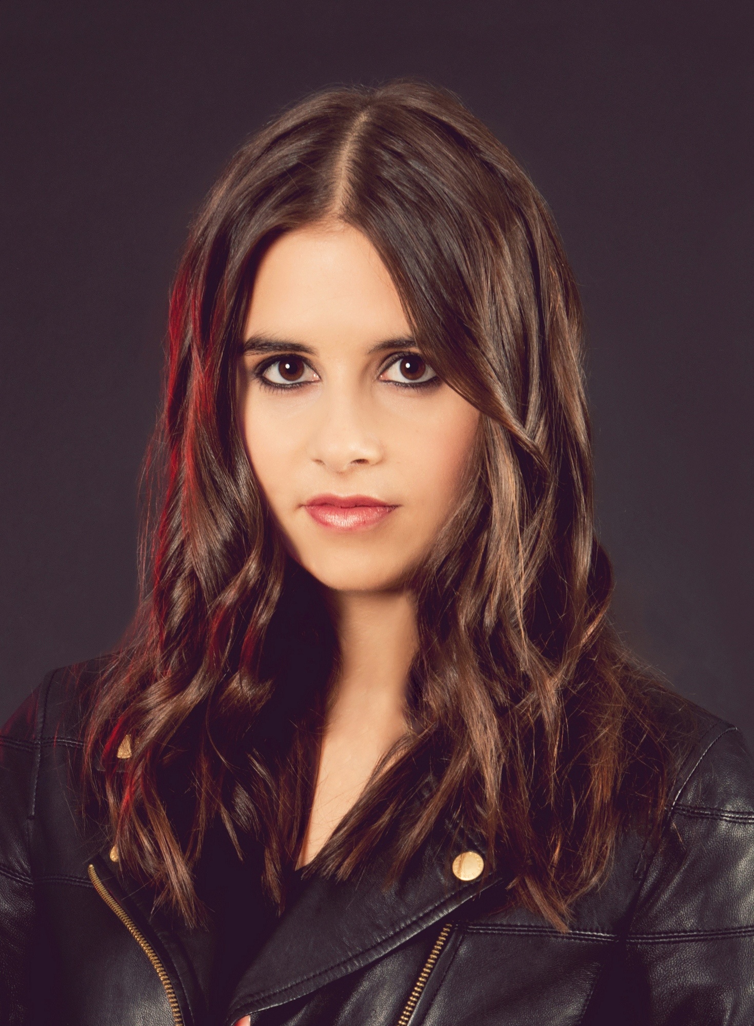 Carly Rose Sonenclar music, Leather jacket look, Simple background, 1470x2000 HD Handy