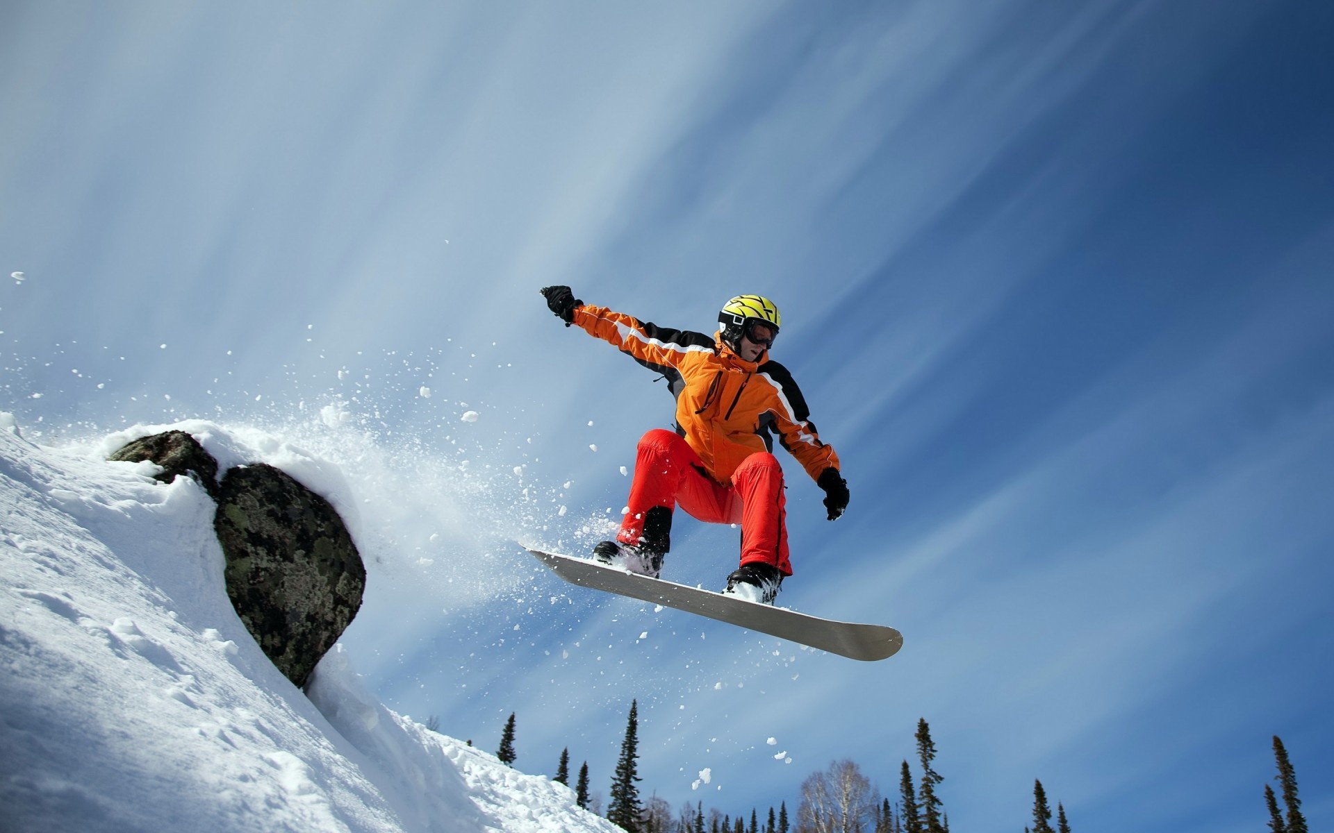 Snowboarding: Alpine and big air snowboarding combined style, High-injury-risk winter sports discipline. 1920x1200 HD Wallpaper.