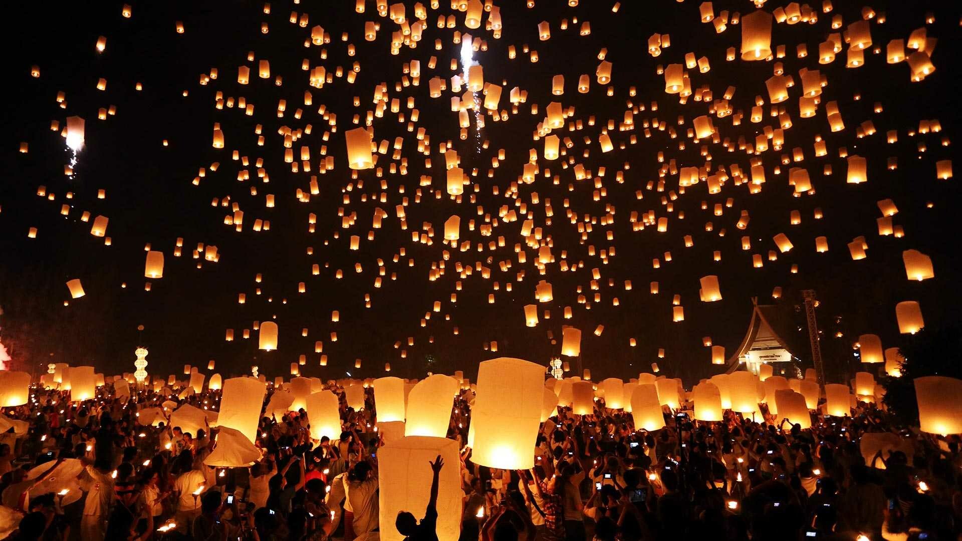 Lantern Festival: An ancient celebratory event, existing as far back as 4,000 years ago. 1920x1080 Full HD Background.