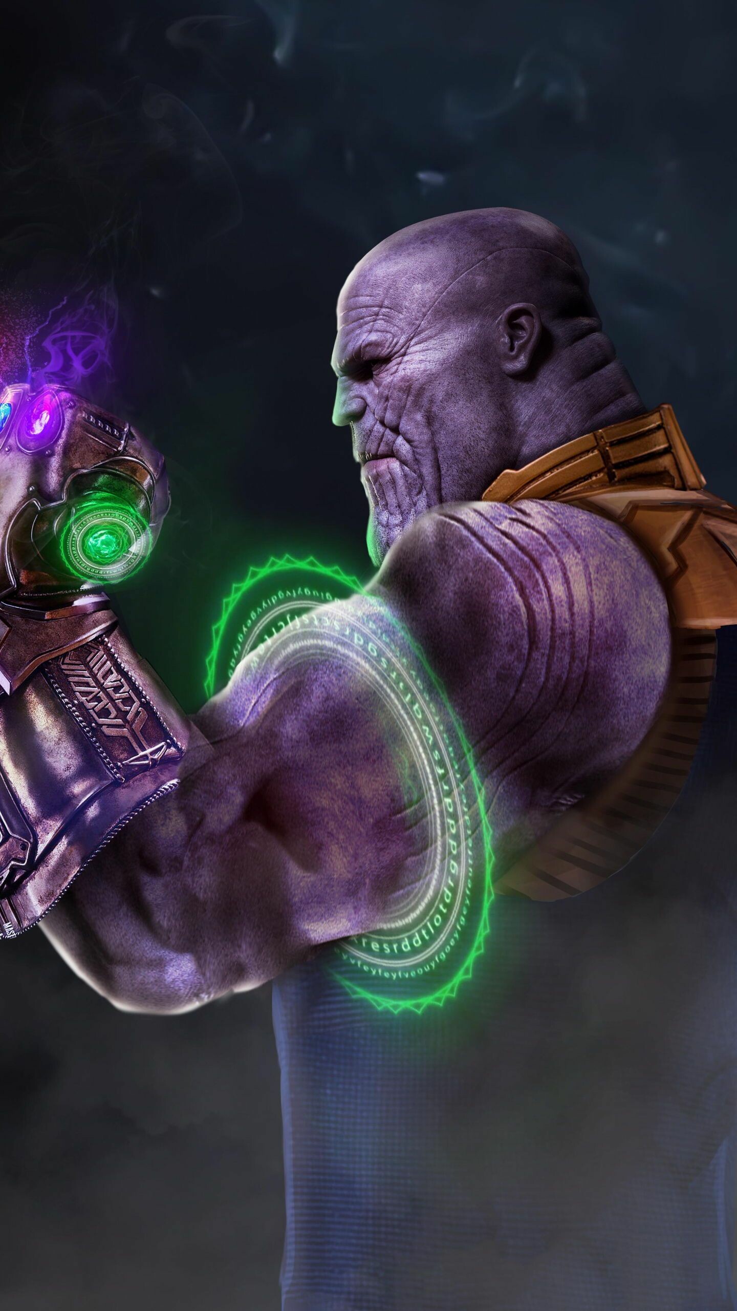 Marvel Villain: Thanos, Regarded as one of the most powerful beings in the MU. 1440x2560 HD Background.