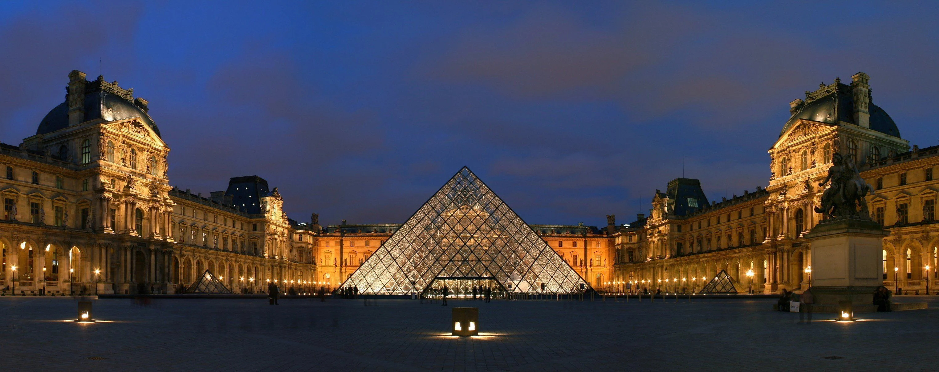 Louvre wallpaper collection, Artistic marvels, Cultural heritage, Iconic landmark, 3050x1210 Dual Screen Desktop