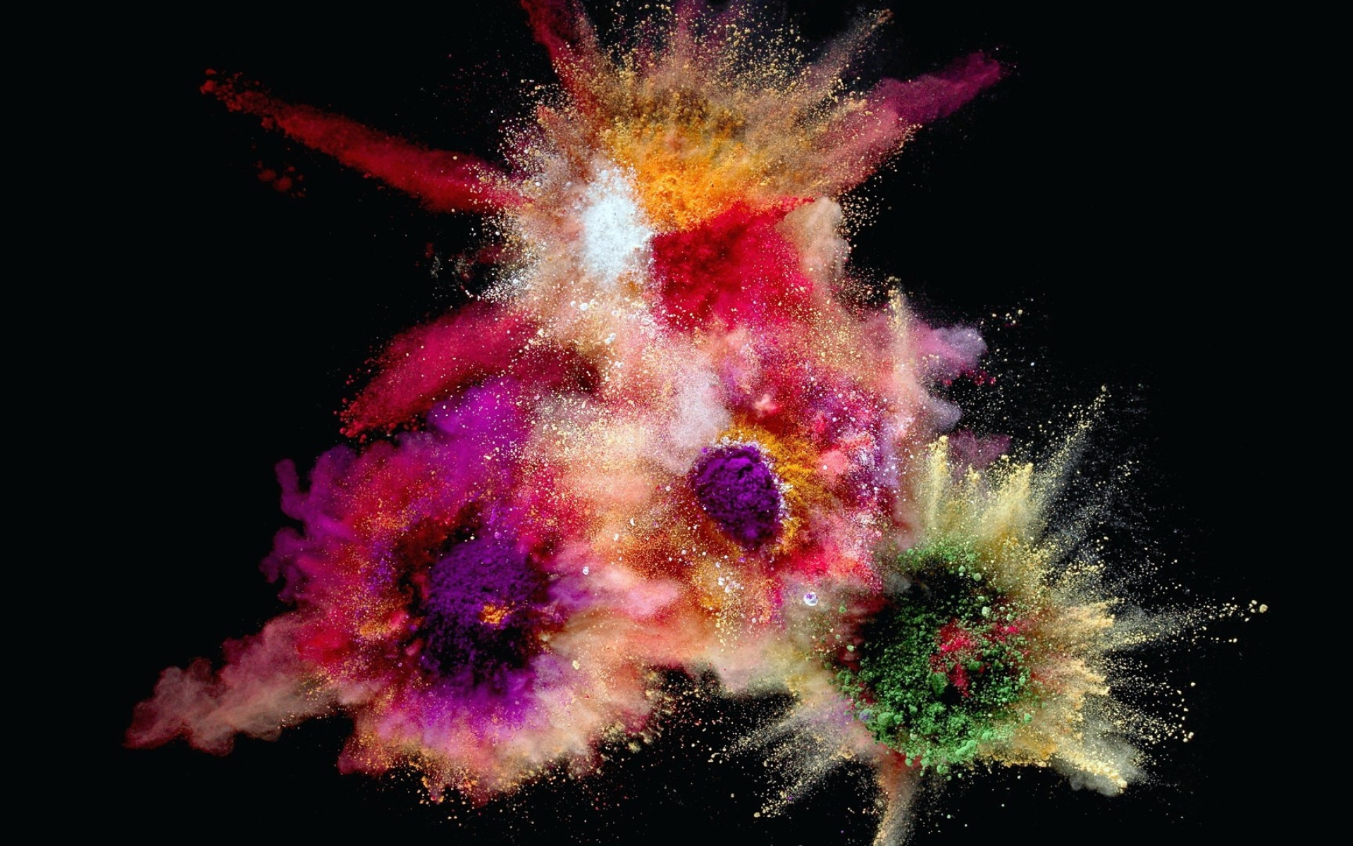 Powder, Colorful explosion, Desktop wallpapers, Abstract art, 1920x1200 HD Desktop