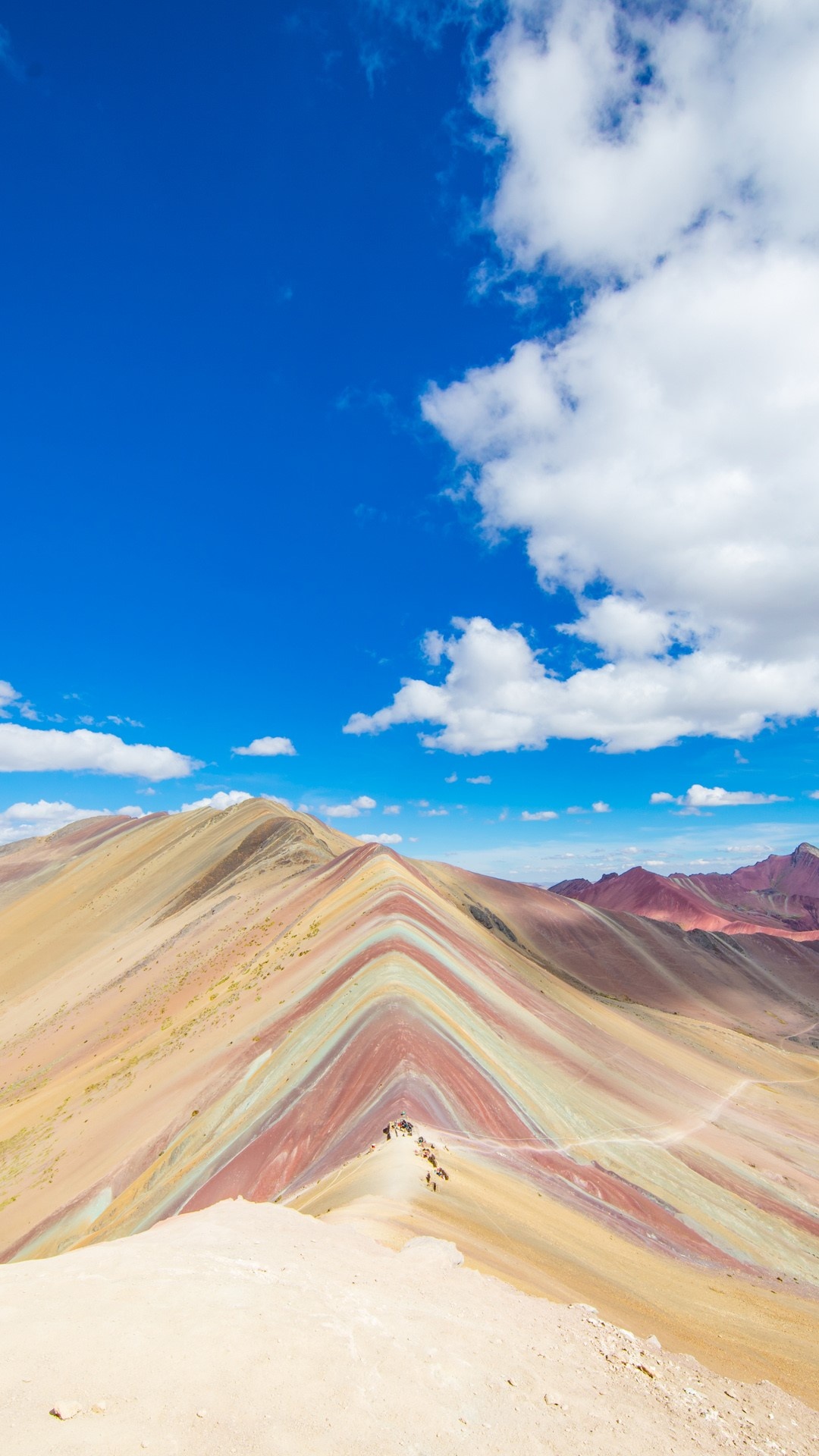 Vinicunca Rainbow Mountain, Natural marvel, Colorful slopes, Andean beauty, 1080x1920 Full HD Phone