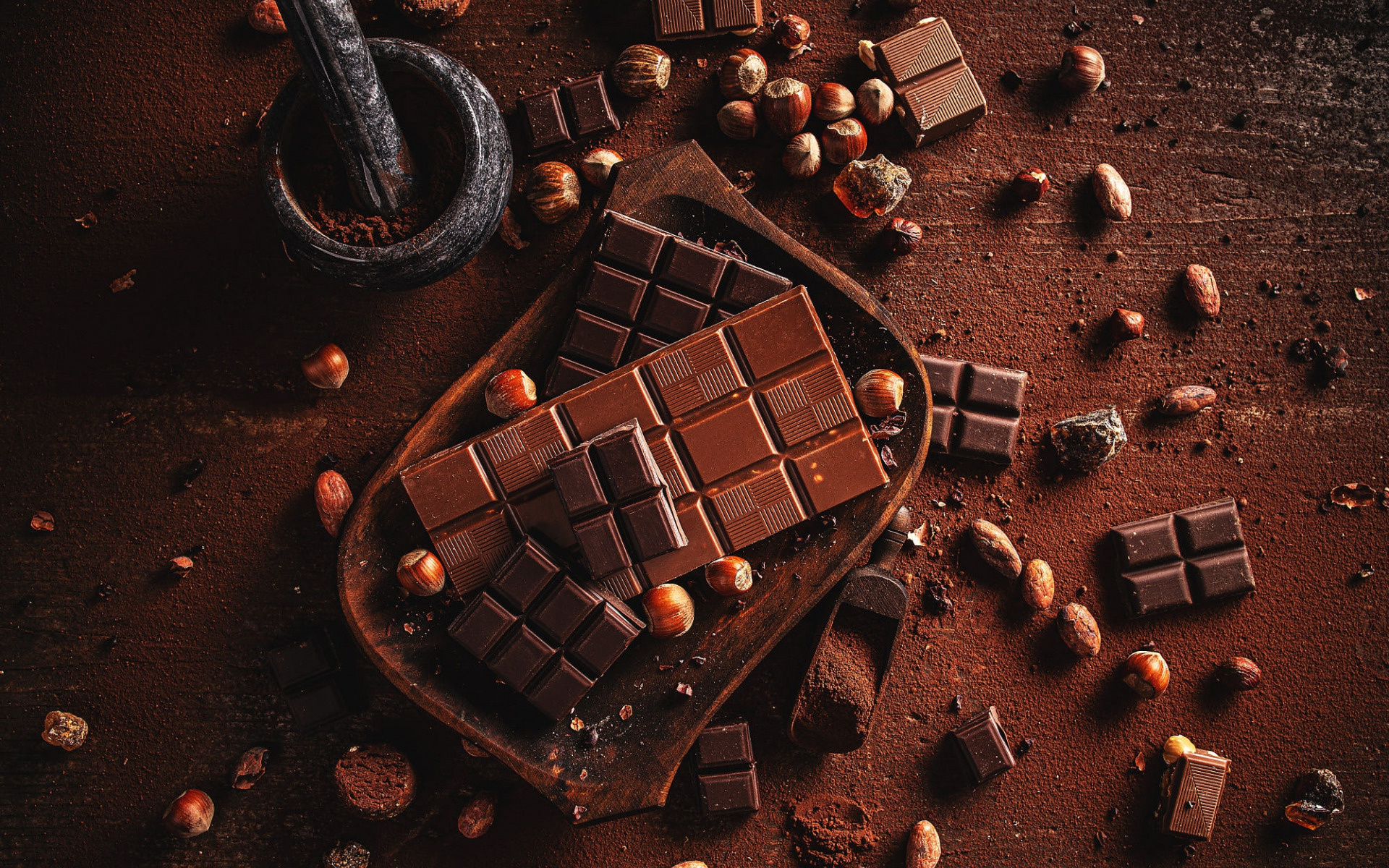 Chocolate: Candy bar, Hazelnuts, Sweets. 1920x1200 HD Wallpaper.