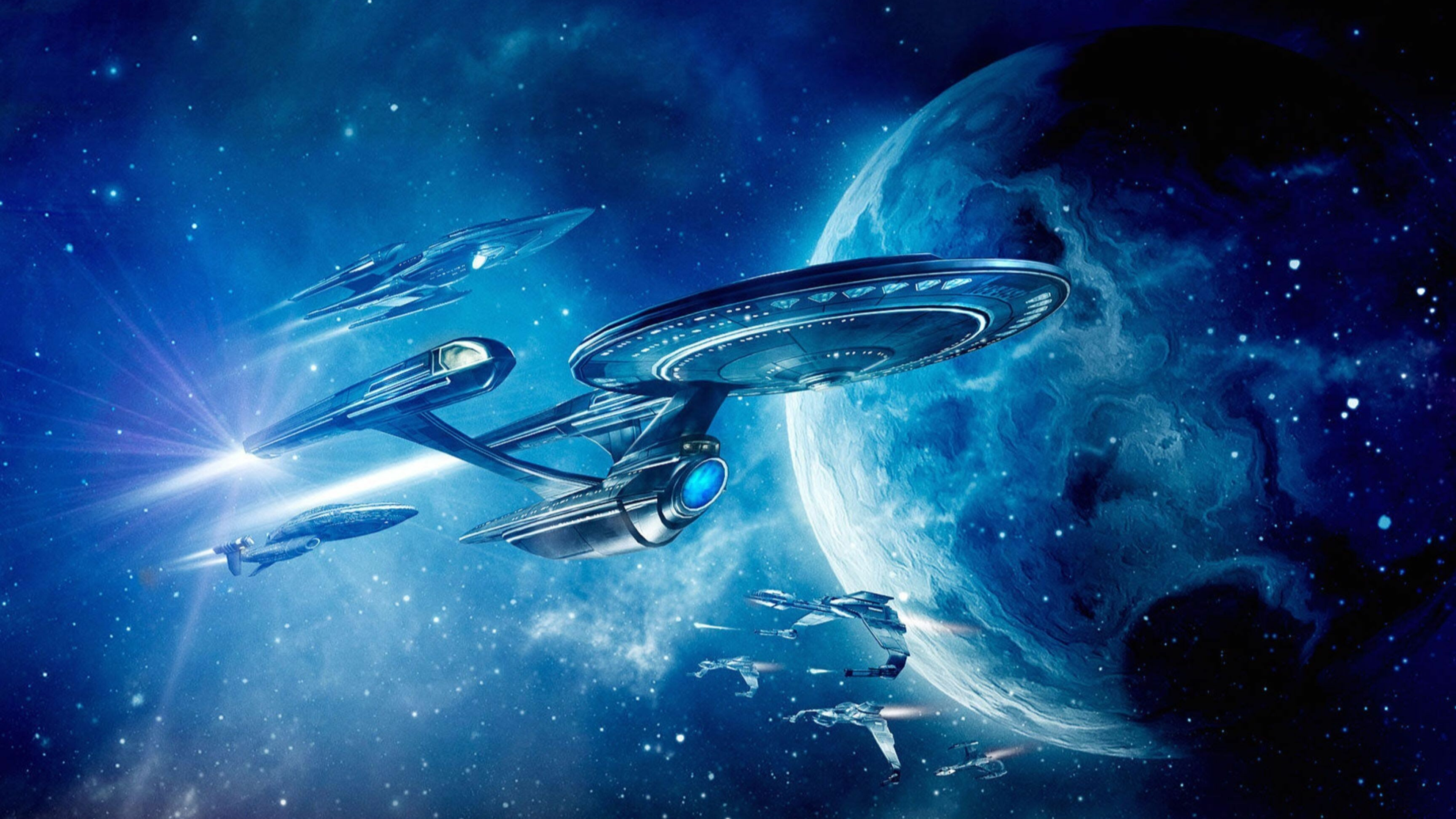 Star Trek: An American media franchise based on the science fiction television series created by Gene Roddenberry. 3840x2160 4K Wallpaper.