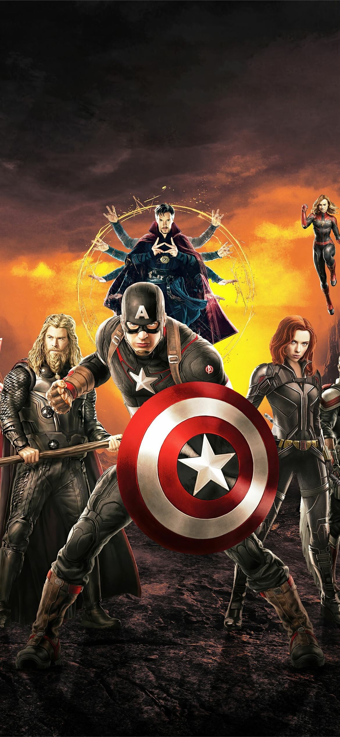 Avengers: Captain America, Action Film, Marvel. 1170x2540 HD Background.