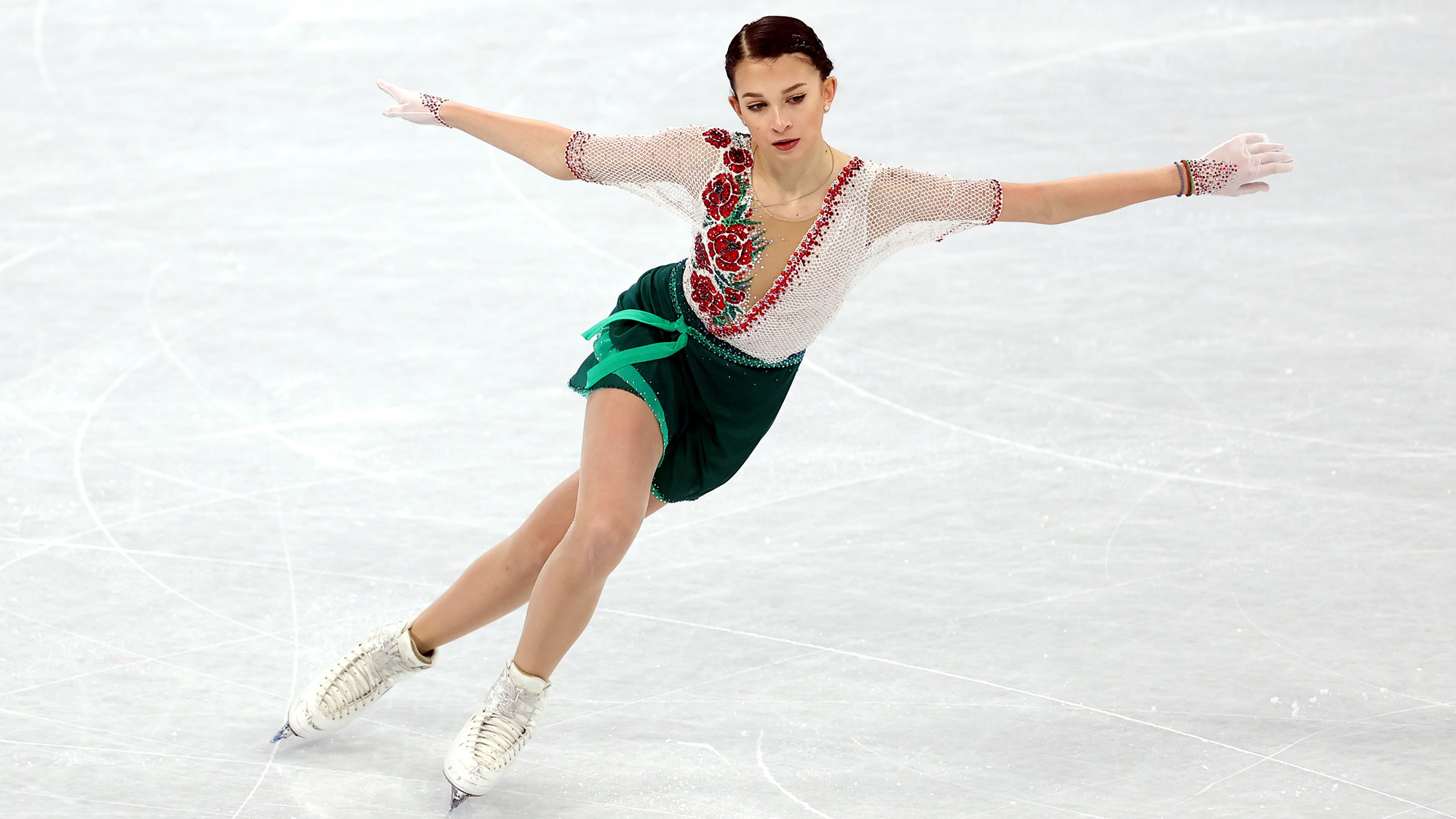 Single Skating: Anastasiia Shabotova, A Russian-Ukrainian figure skater, A three-time Ukrainian national champion. 2000x1130 HD Wallpaper.