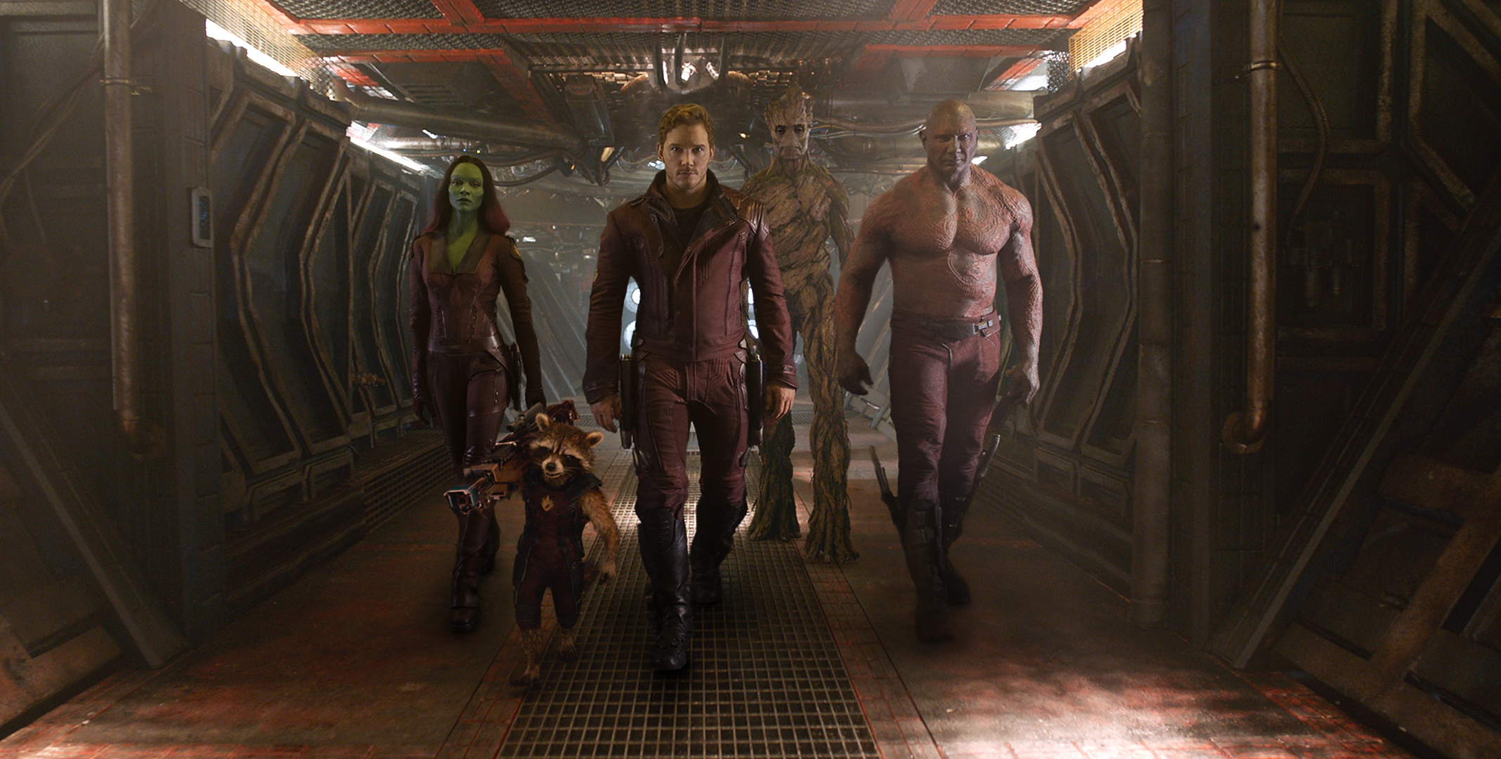 Zoe Saldana, Guardians Of The Galaxy, Chris Pratt, Dave Bautista, 2140x1080 HD Desktop