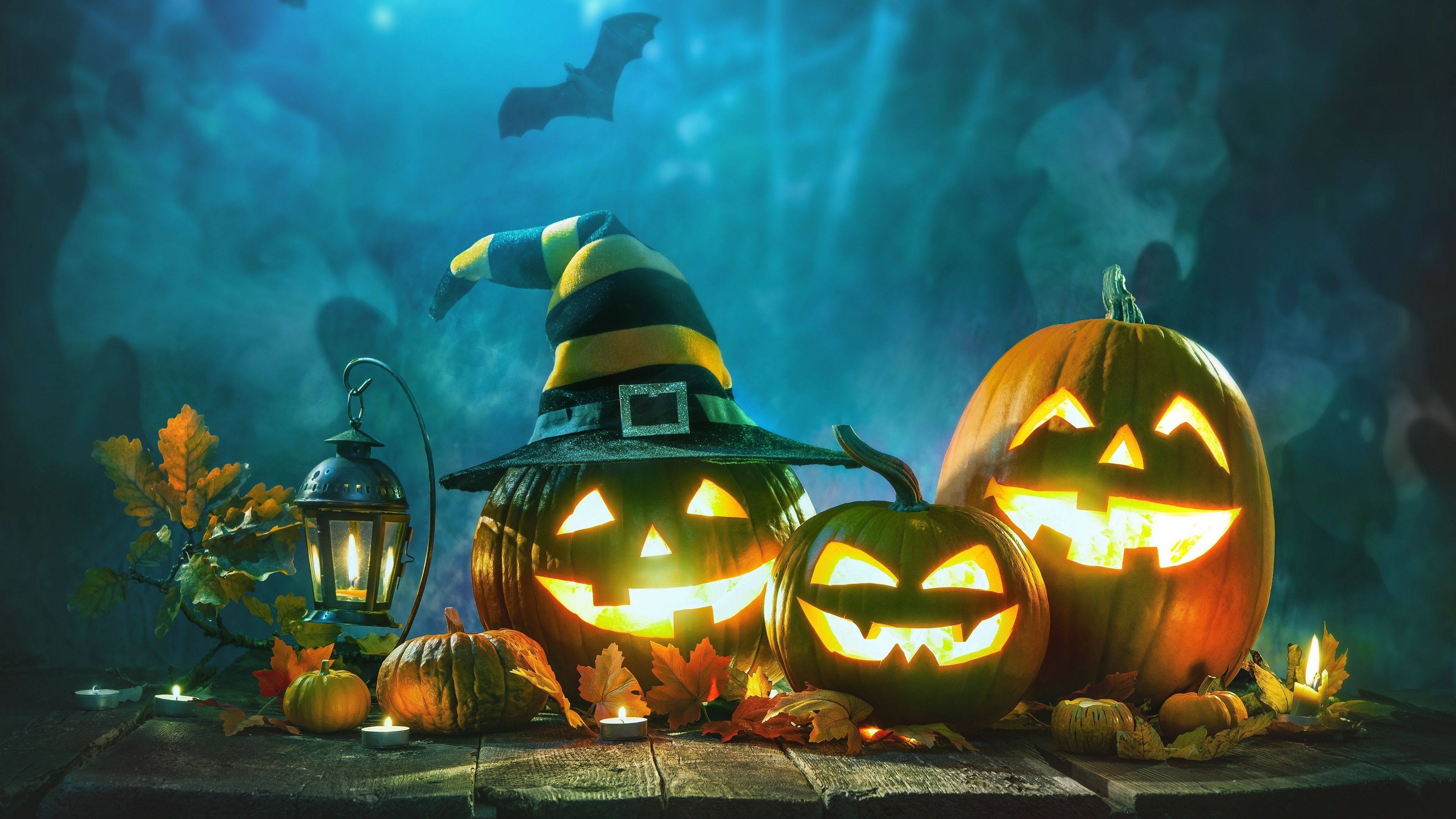 Halloween Pumpkins, Festive decorations, Spooky atmosphere, Halloween tradition, 3840x2160 4K Desktop