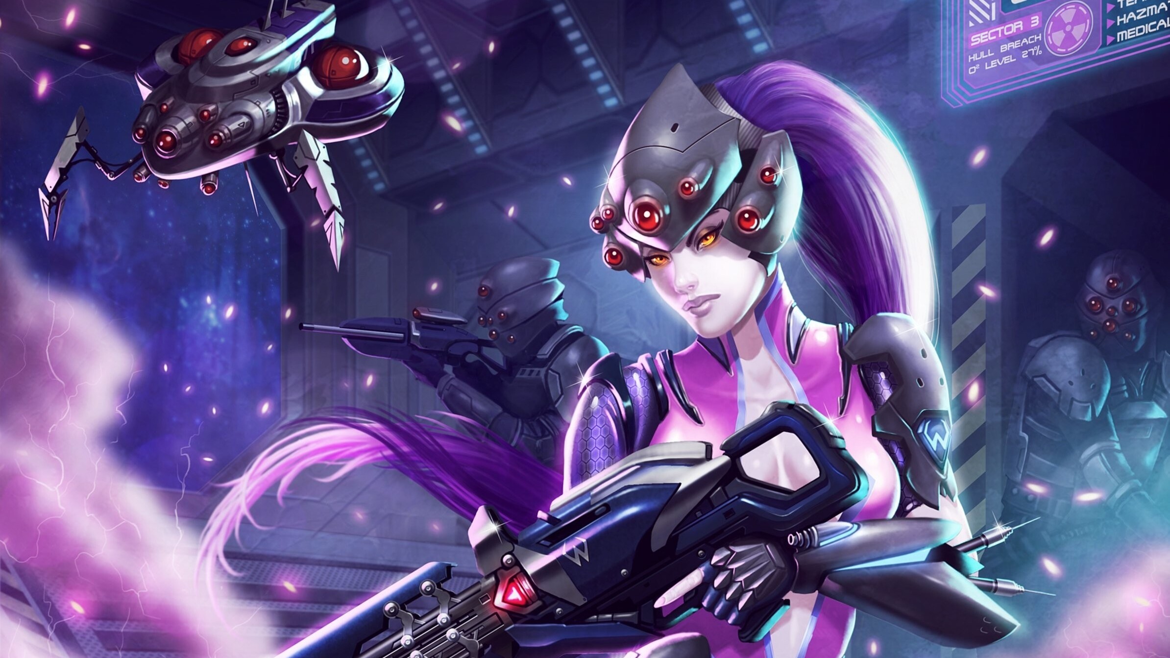 Overwatch: Widowmaker, Blizzard, A French sniper and assassin. 2390x1350 HD Background.