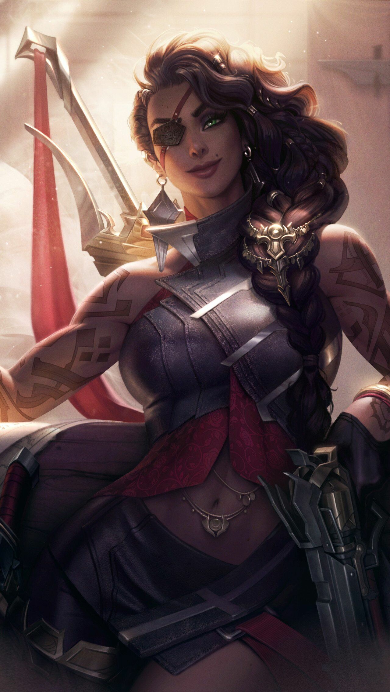 League of Legends: Samira, the Desert Rose, Marksman, LoL. 1280x2270 HD Wallpaper.