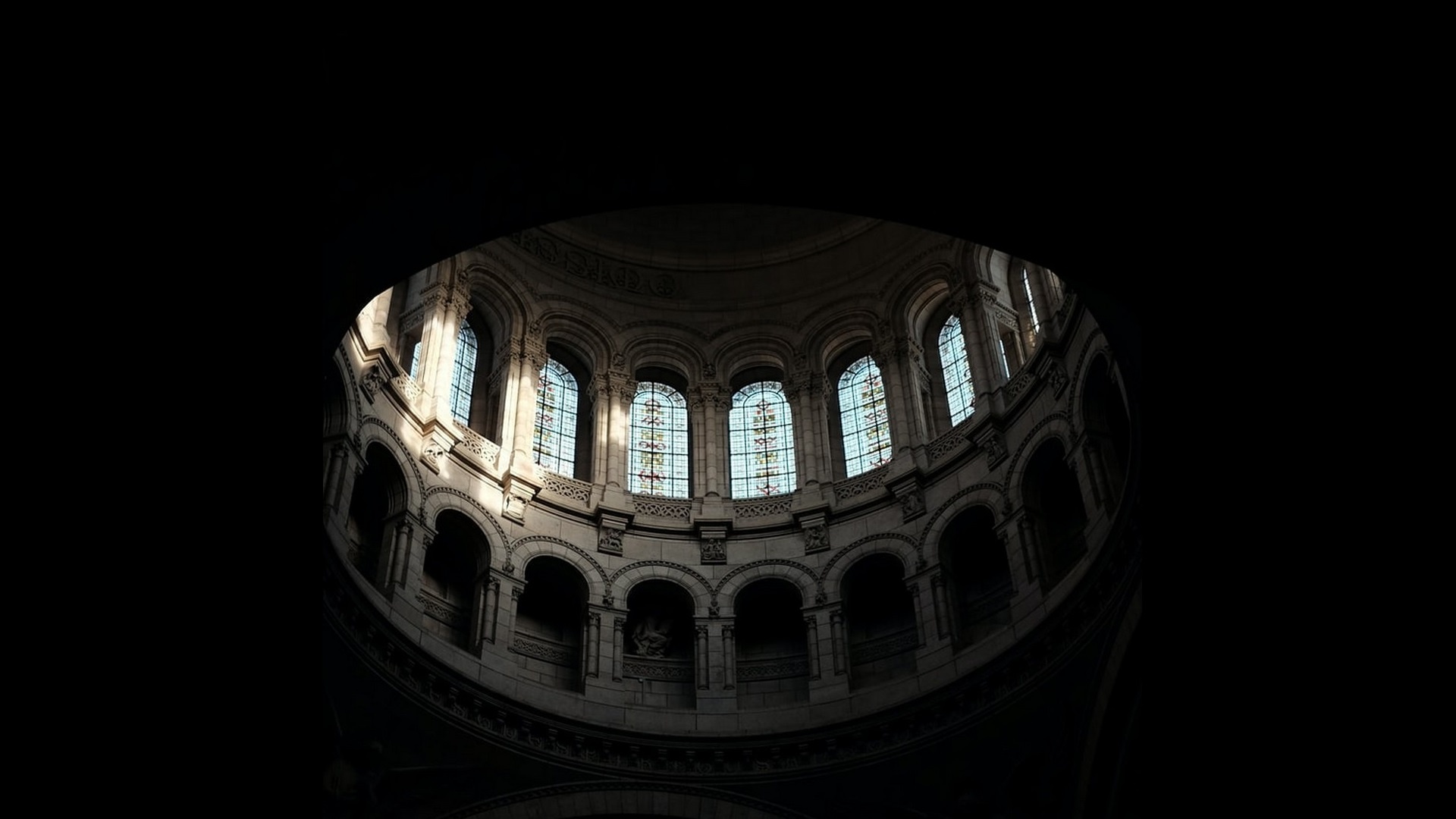 Sacre-Coeur Basilica, Dark aesthetic, Wallpaper, Image, 1920x1080 Full HD Desktop