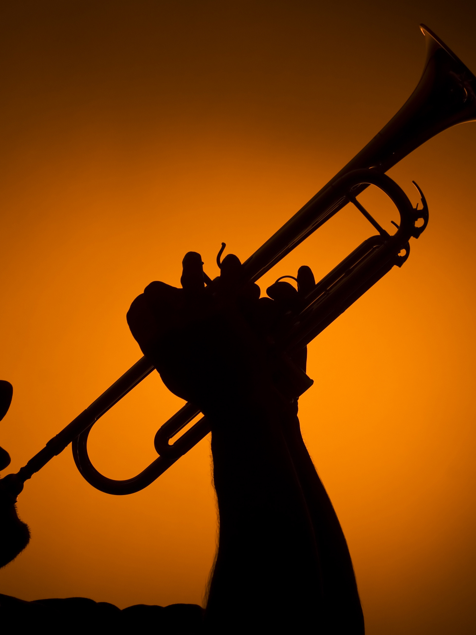 Trumpet: Extended trumpet techniques, Flutter tonguing, Double tonguing, Virtuosity. 1540x2050 HD Background.