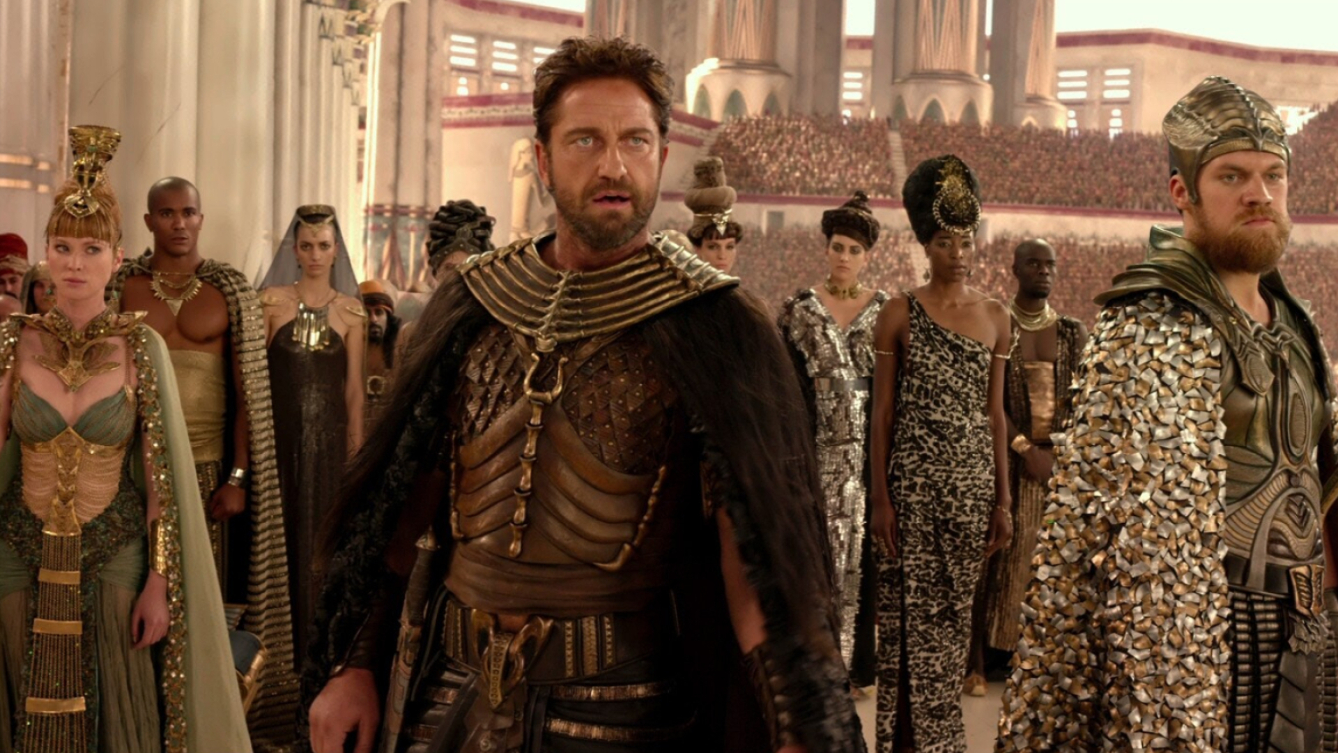 Gods of Egypt (Movie): The first feature film to shoot with Panavision's Primo 70 series of lenses, Gerard Butler. 1920x1080 Full HD Wallpaper.