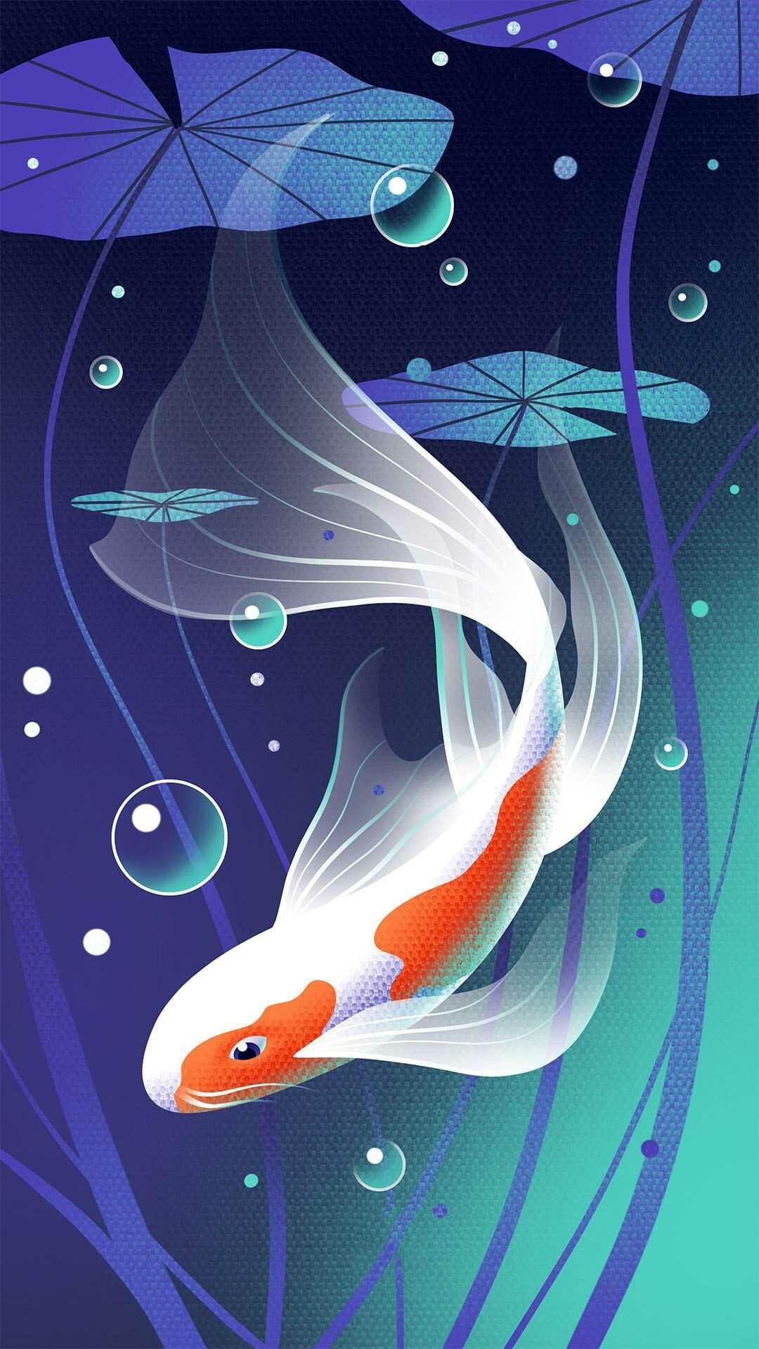 Koi fish wallpaper, Zen ambiance, Tranquil water gardens, Symbolic beauty, 1080x1920 Full HD Phone