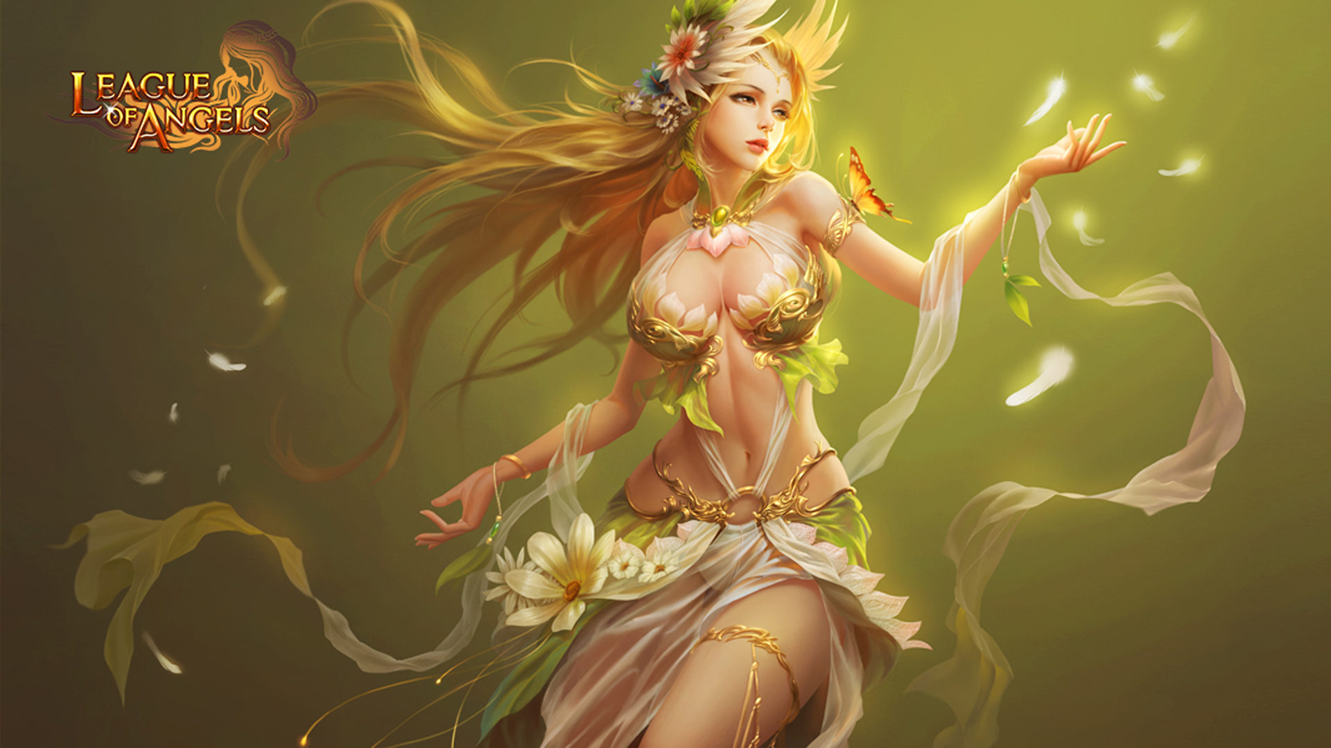 League of Angels (Gaming), Beauty girl, Sylvia and nature, Desktop background, 1920x1080 Full HD Desktop