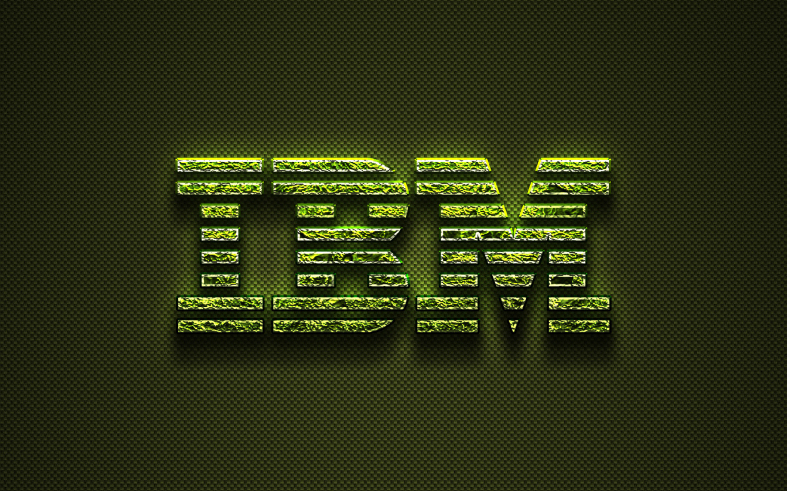 Download wallpapers IBM logo, green creative logo, floral art logo, IBM emblem, green carbon fiber texture, IBM, creative art for desktop with resolution. High Quality HD pictures wallpapers 2560x1600