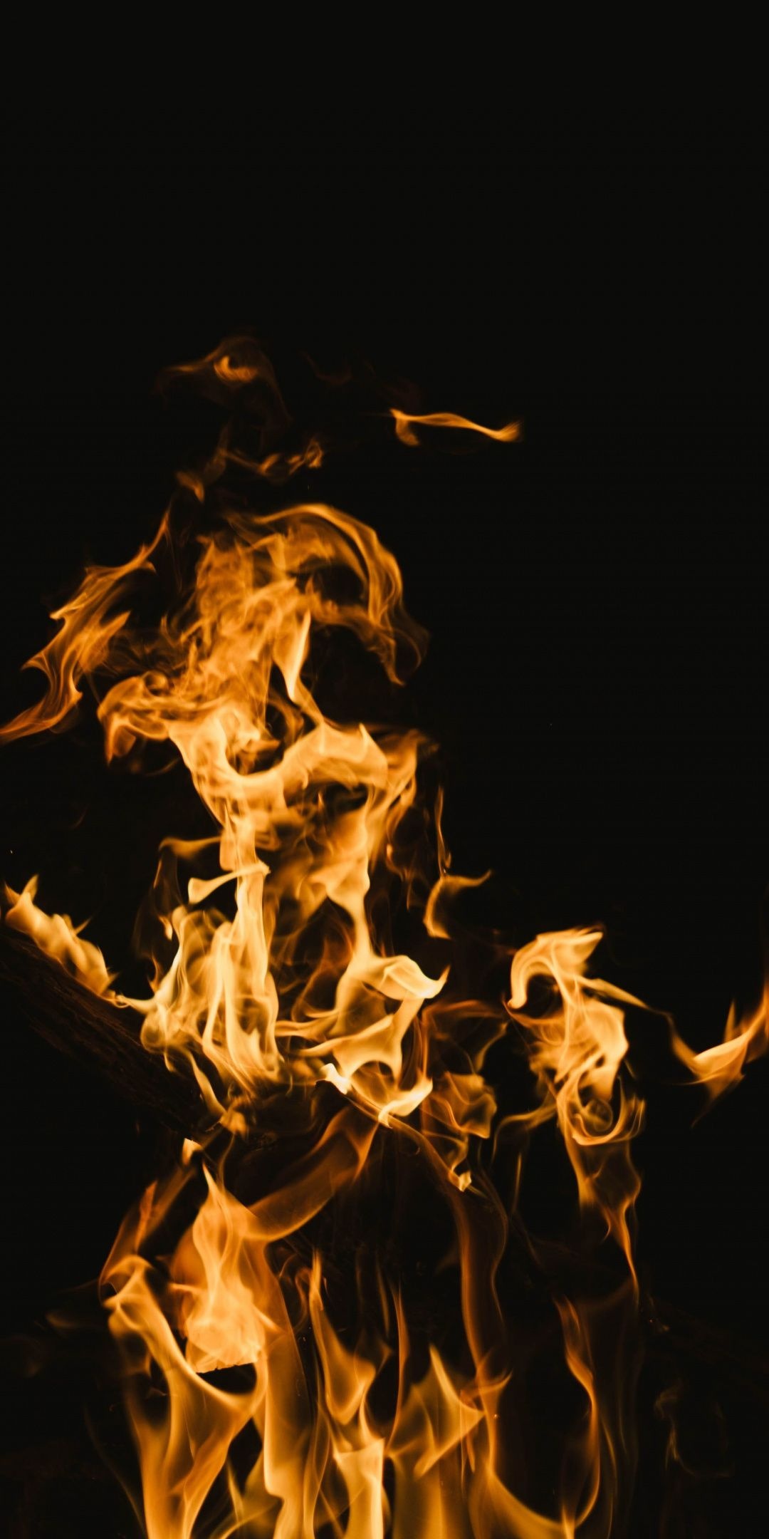 Flame yellow fire, Luminous glow, Vibrant intensity, Brilliant colors, Warm ambiance, 1080x2160 HD Phone
