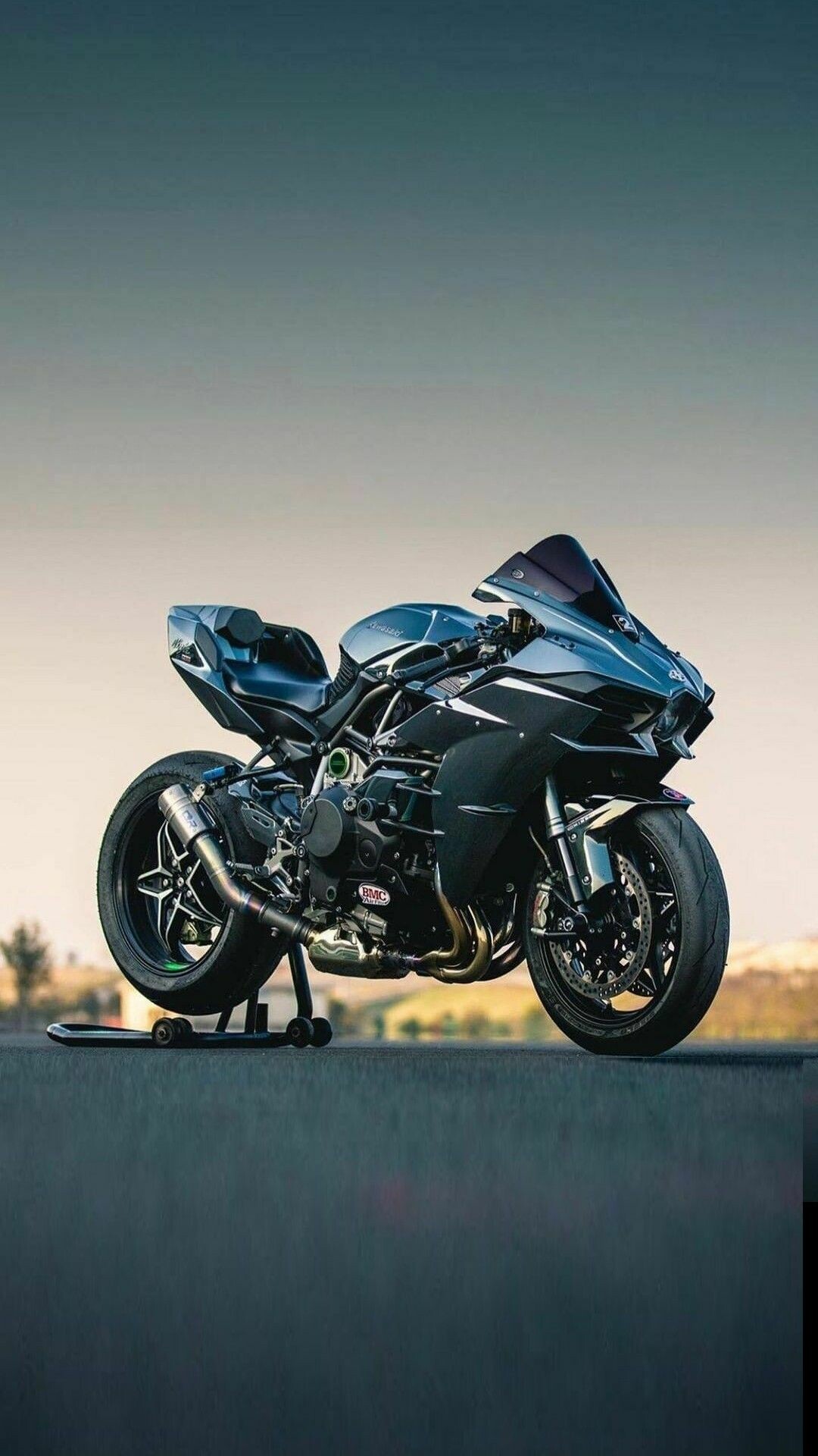 Kawasaki: Ninja H2, Sports bikes, Motorcycles, Equipped with a variable-speed centrifugal supercharger. 1080x1920 Full HD Background.