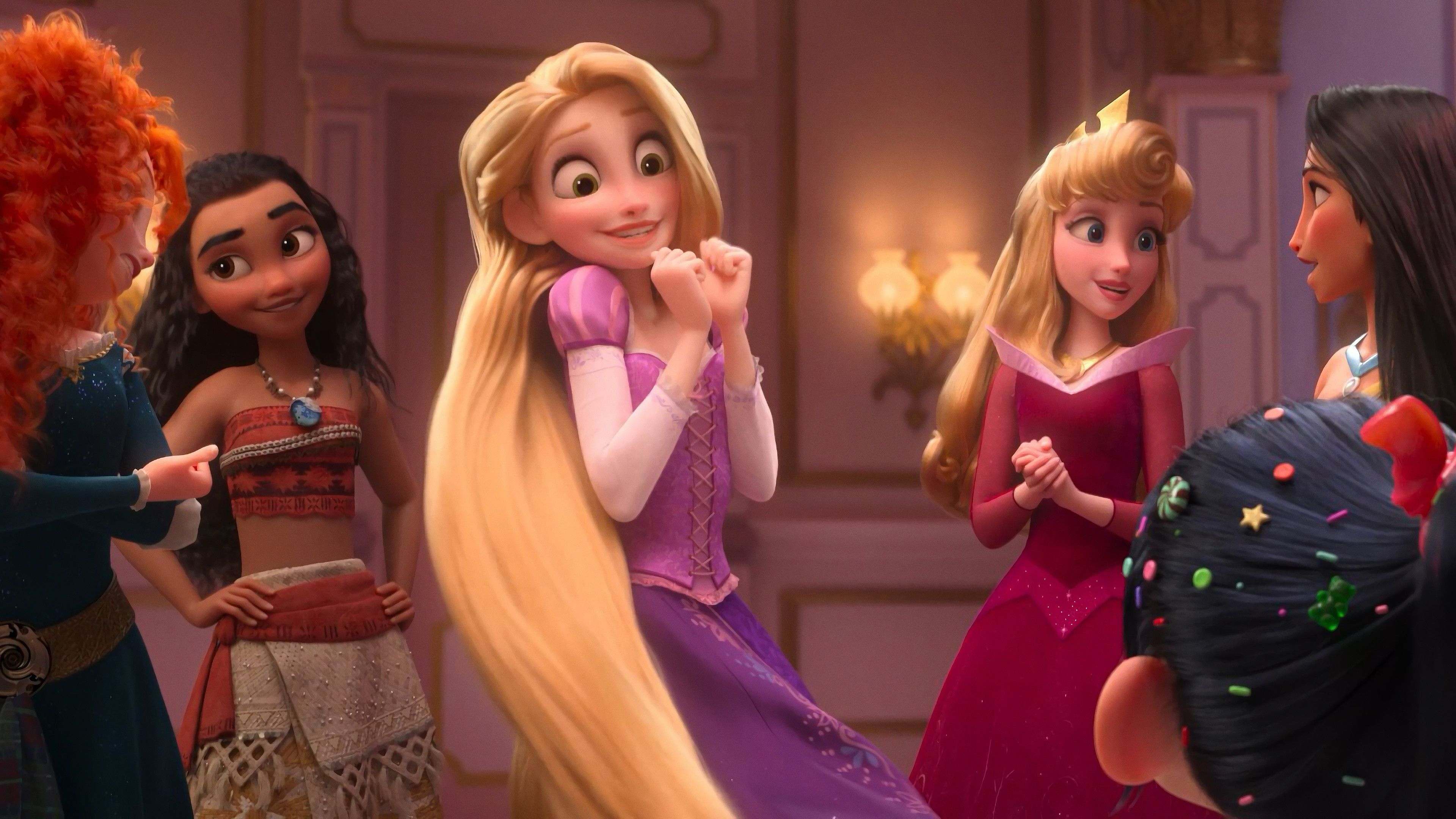 Rapunzel Animation, Wreck-It Ralph 2, Disney princesses, Magical kingdom, 3840x2160 4K Desktop