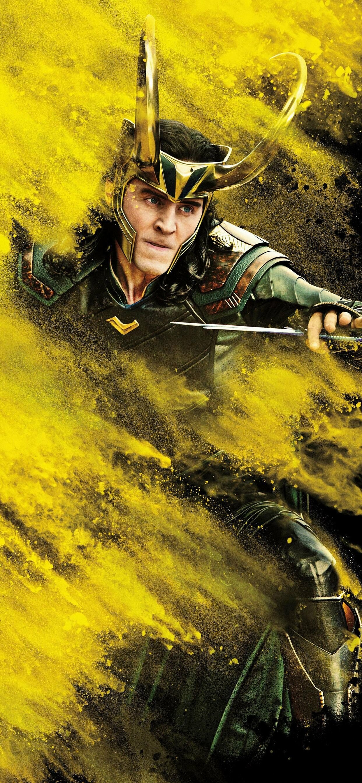 Loki (TV Series): God of Mischief, has been portrayed as both a supervillain and antihero. 1250x2690 HD Background.