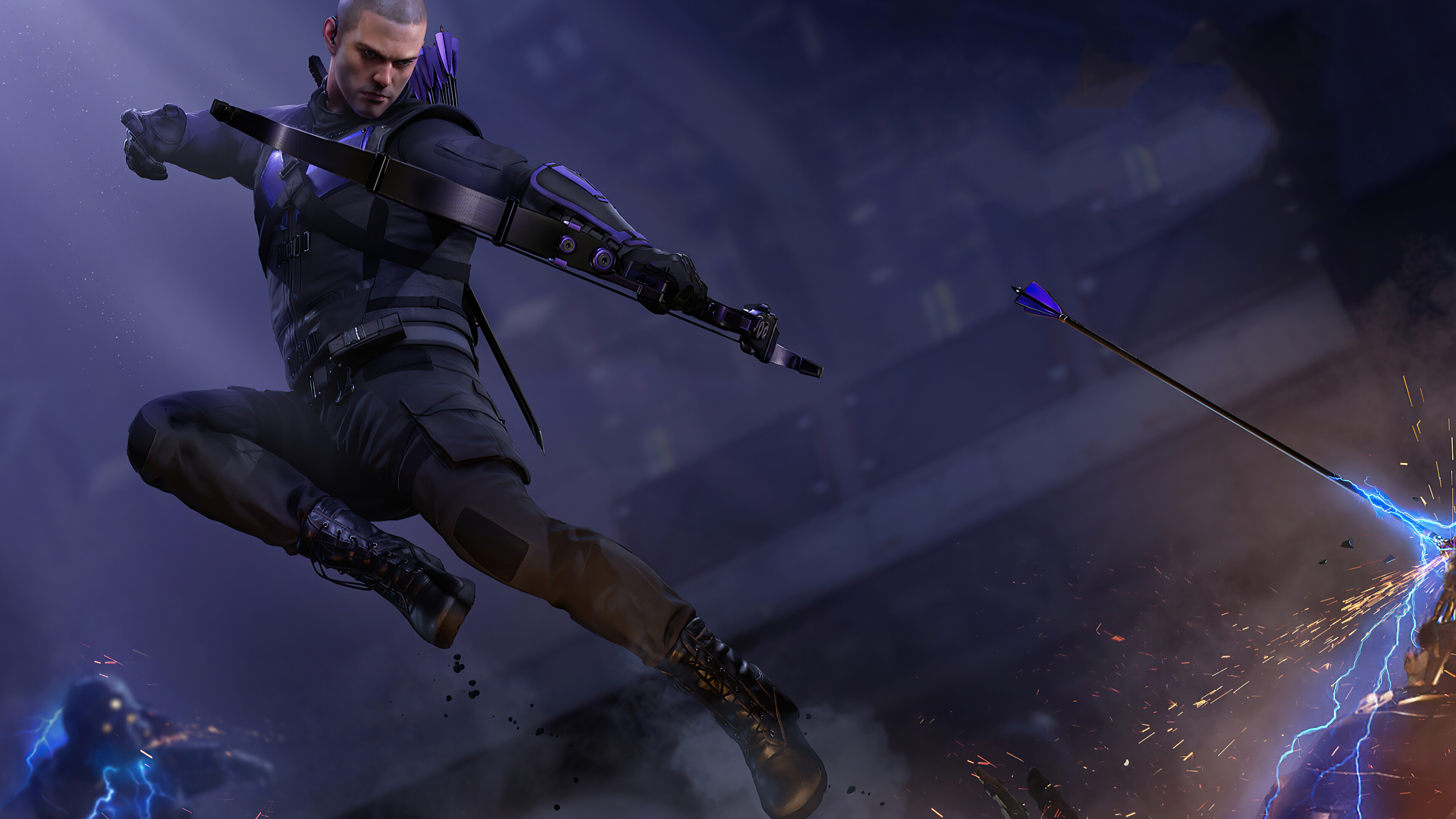Hawkeye: The character first appeared as a supervillain in Tales of Suspense №57, Marvel. 3840x2160 4K Background.