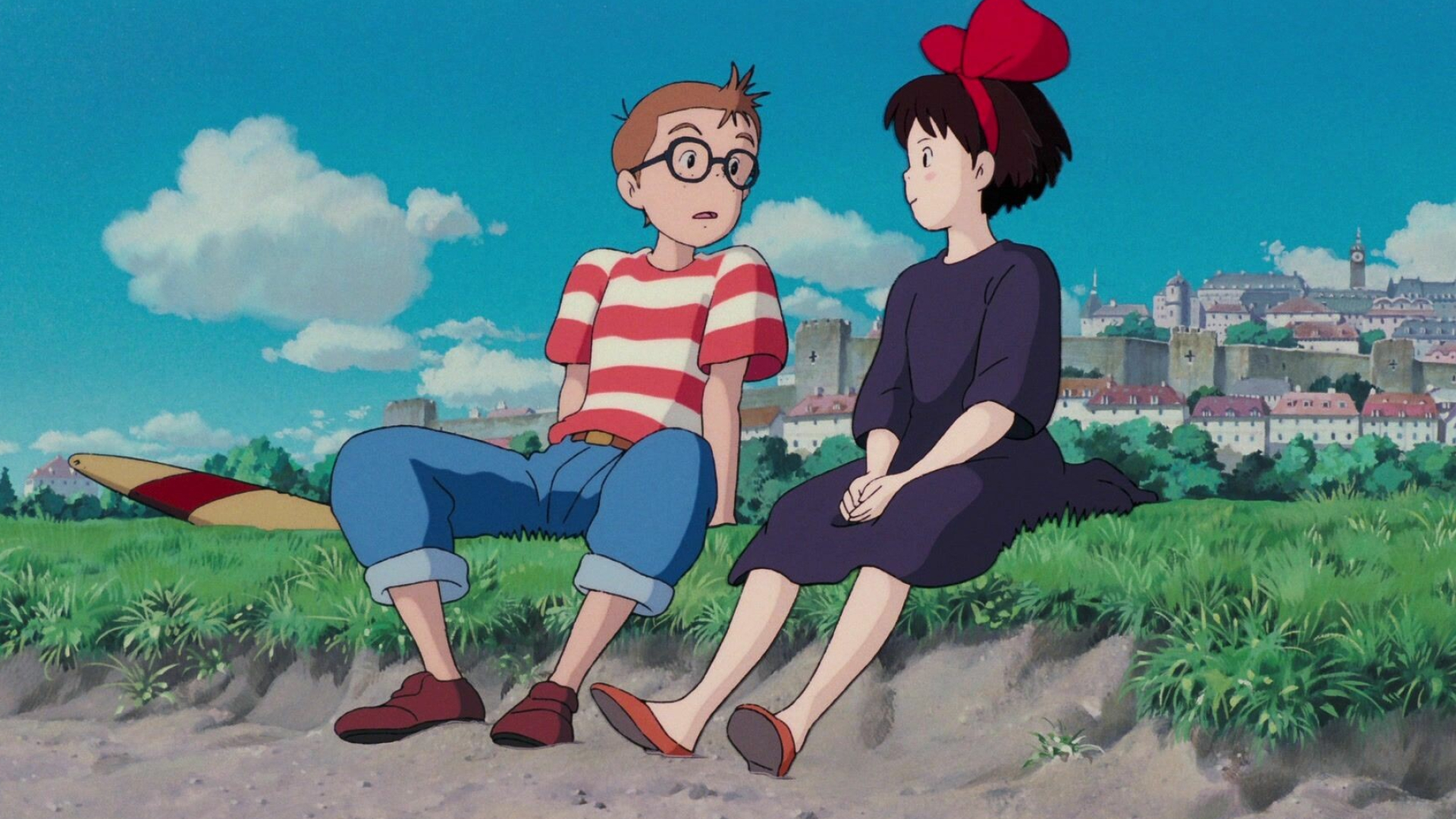 Kiki's Delivery Service: Tombo Kopoli, a 14-year-old aviation fanatic who becomes fascinated by Kiki and her ability to fly. 1920x1080 Full HD Wallpaper.