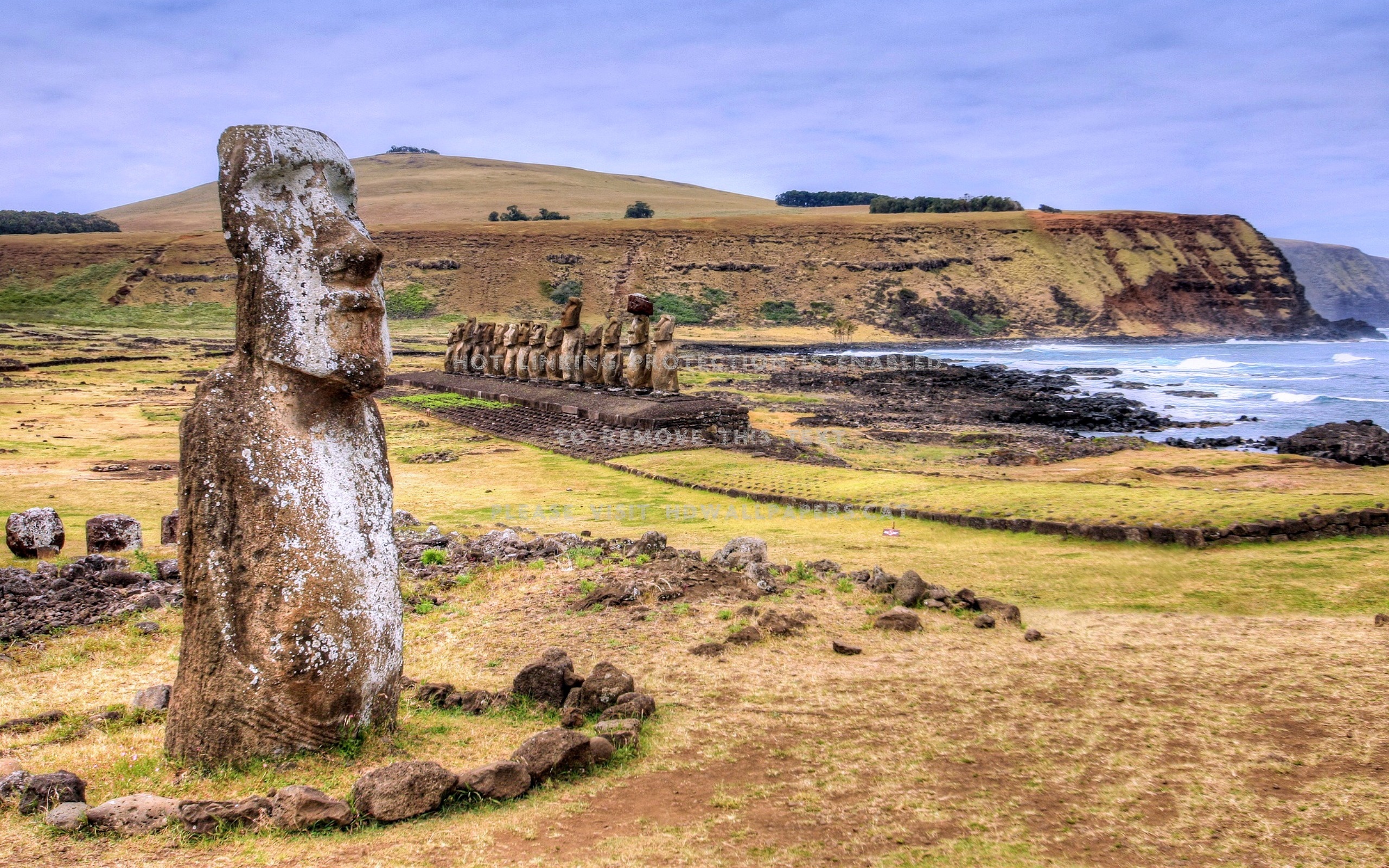Easter Island, Rapa Nui stones, South Pacific treasure, Polynesian history, 2560x1600 HD Desktop