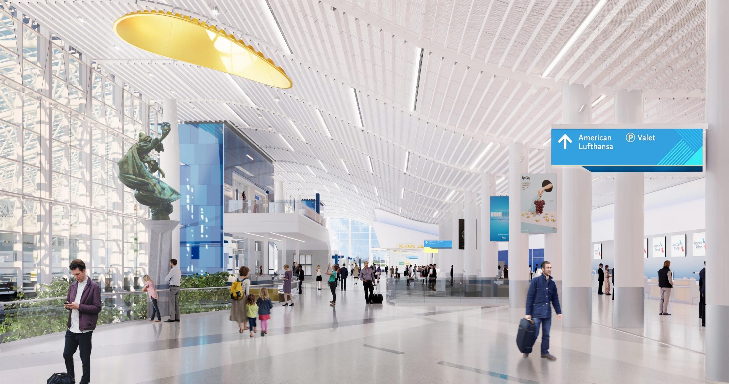 Charlotte Douglas International Airport, Terminal expansion, Lobby renovation, Improved facilities, 2560x1350 HD Desktop