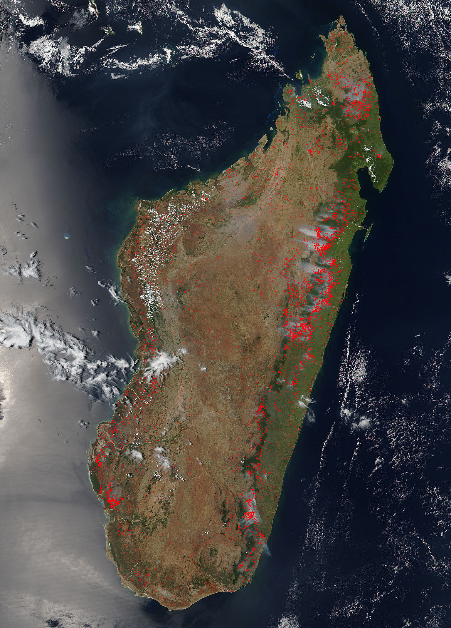 Madagascar Wildfires, Environmental Concerns, Ecological Impact, NASA Observation, 1540x2140 HD Phone