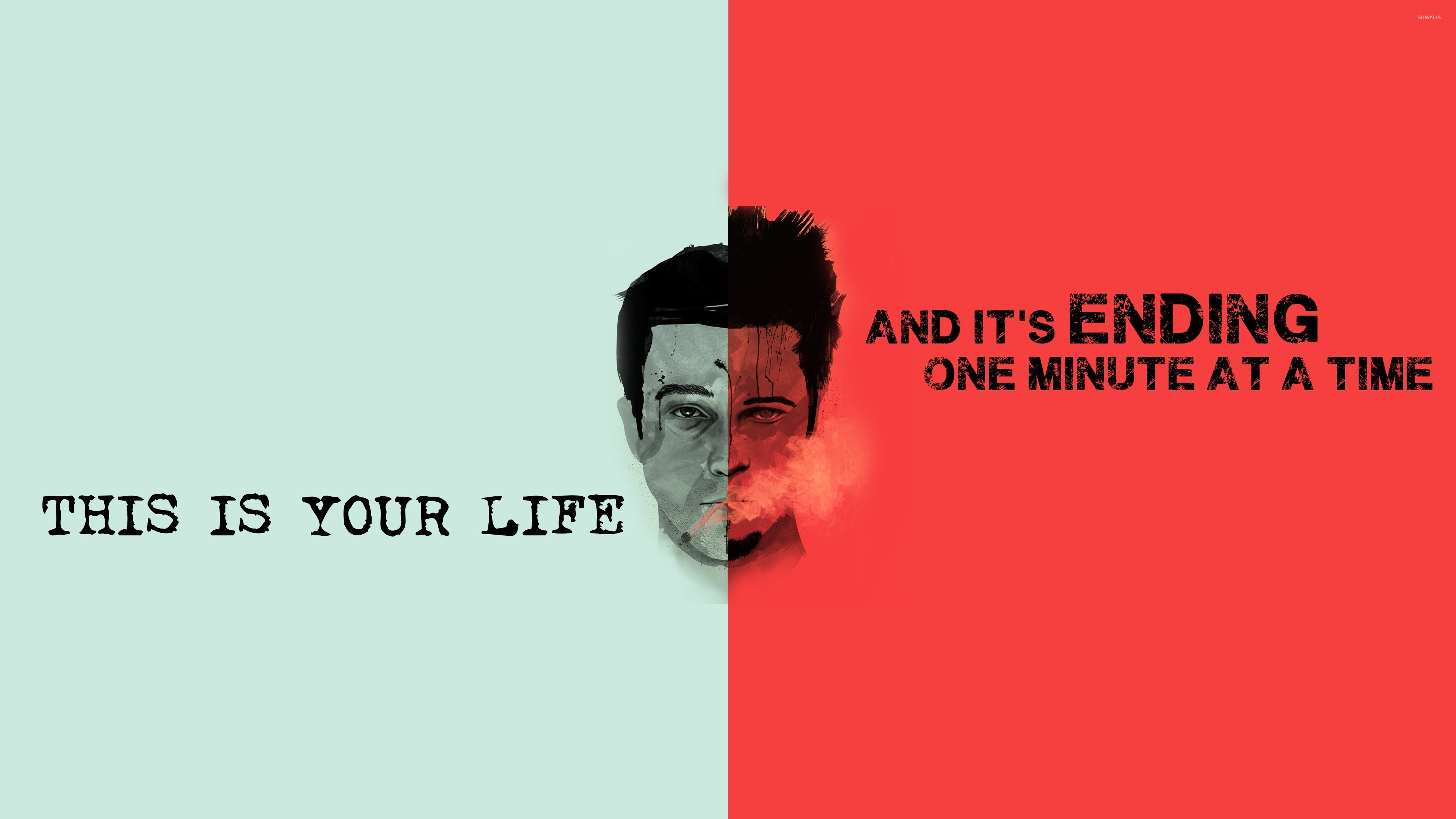 Fight Club: This is your life and it's ending one minute at a time. 3840x2160 4K Wallpaper.