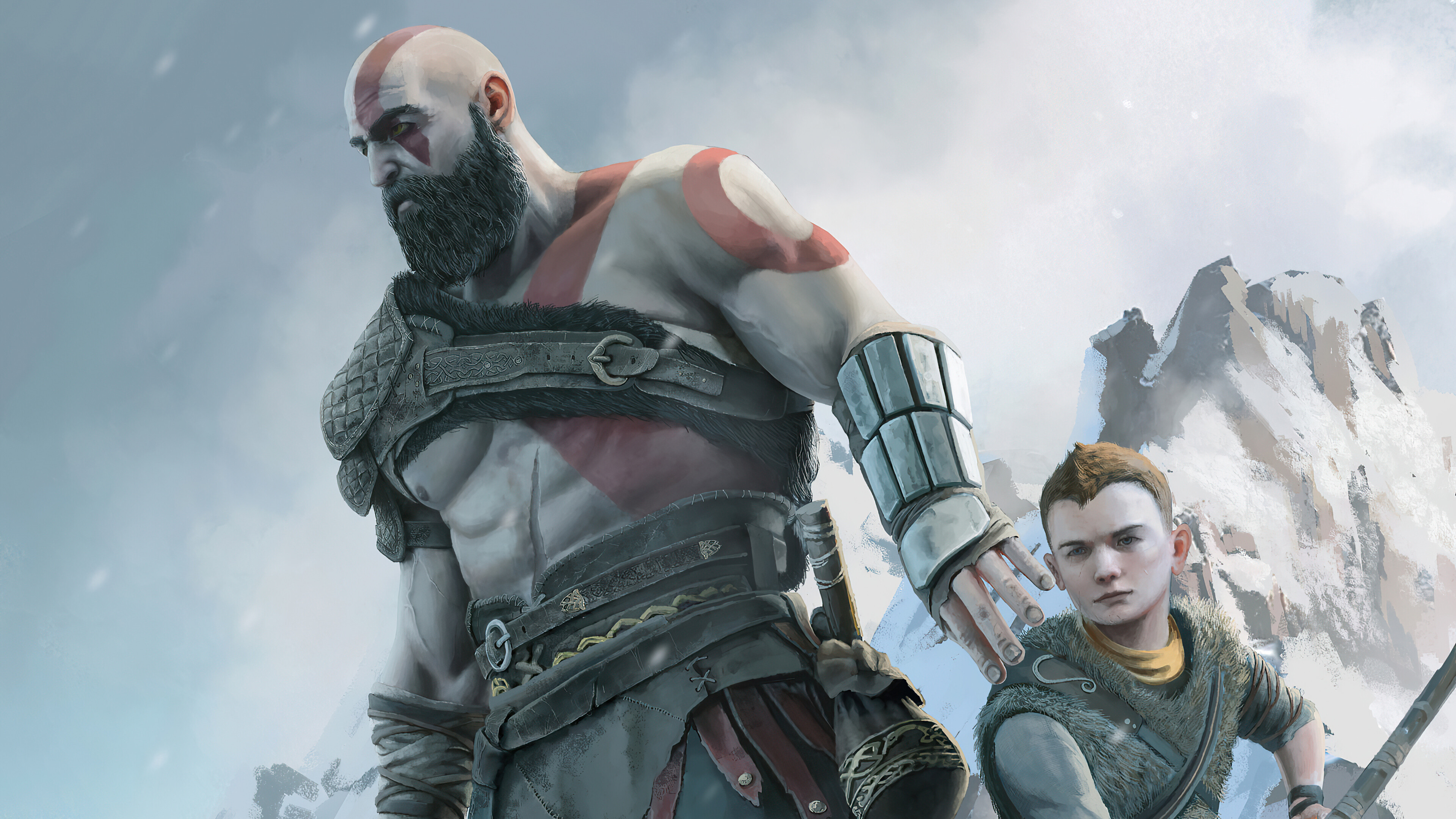 God of War: Kratos and Atreus, An action game. 3840x2160 4K Wallpaper.