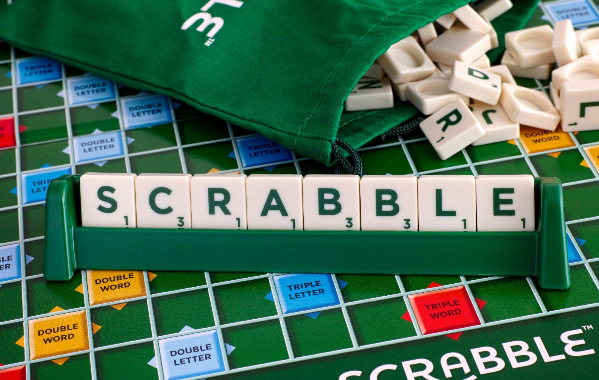 Scrabble: The name of the game is formed with tiles, Double and triple effective premium color cells. 2000x1270 HD Wallpaper.