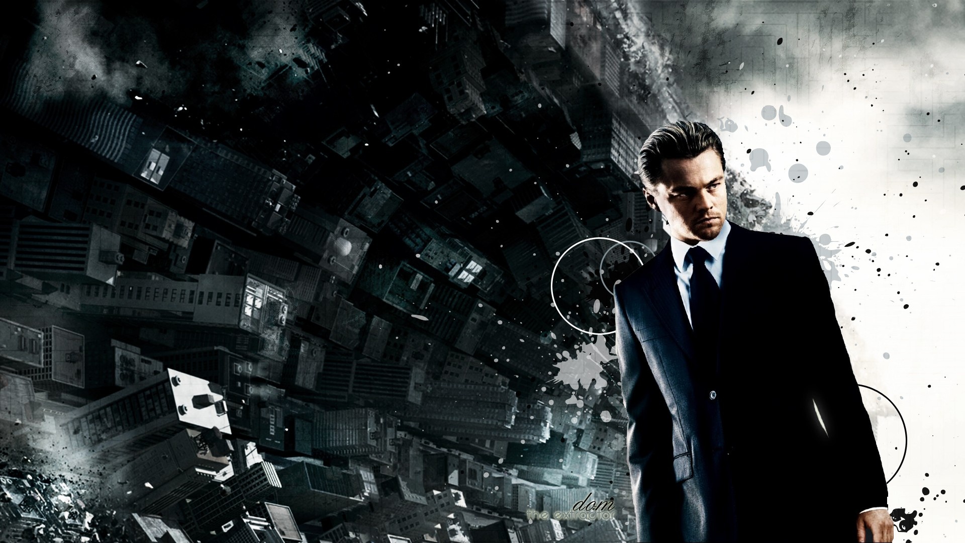 Inception: Leonardo DiCaprio as Dom Cobb, a professional thief. 1920x1080 Full HD Background.