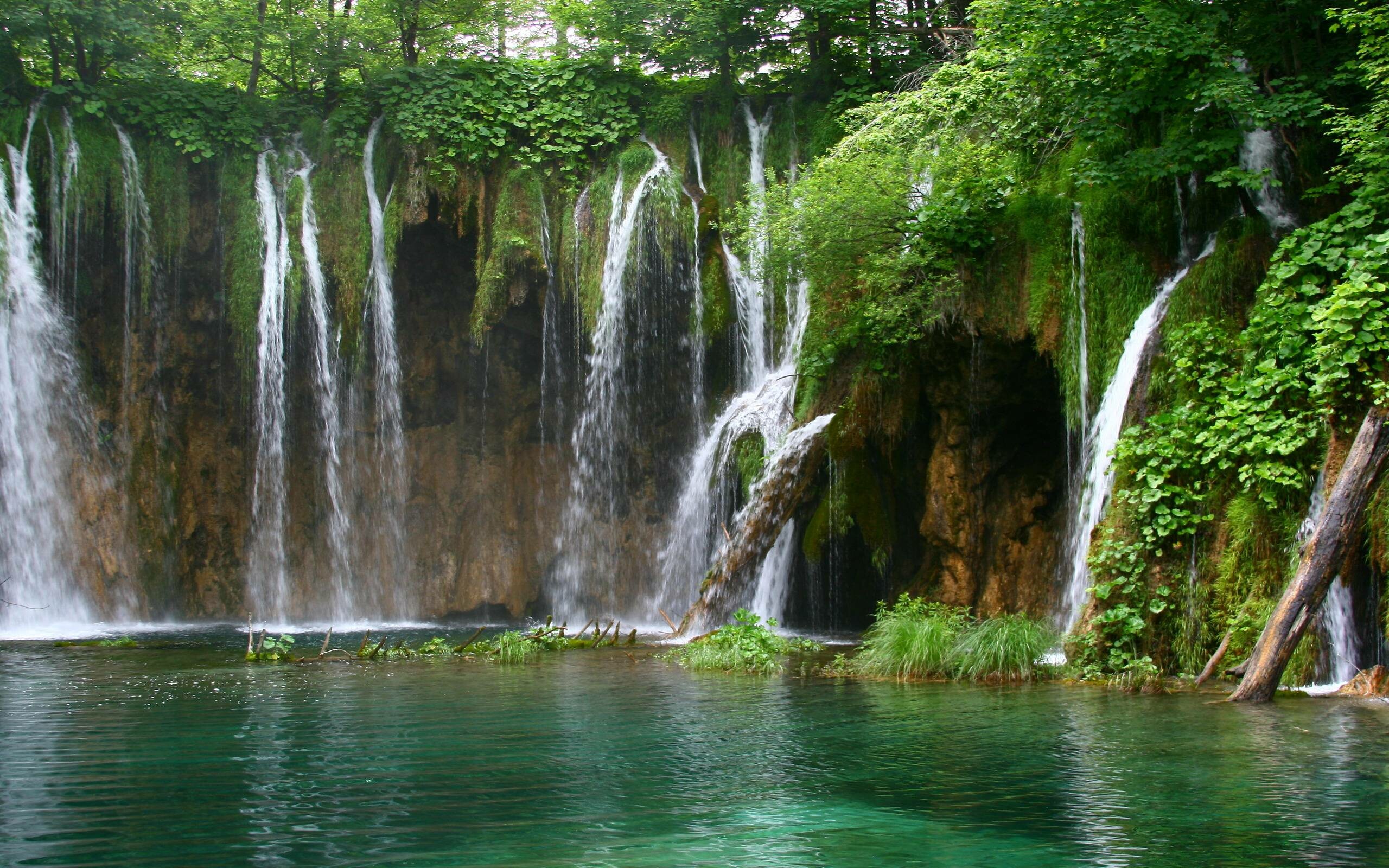Waterfall: Plitvice Lakes National Park, Croatia, Wilderness. 2560x1600 HD Wallpaper.