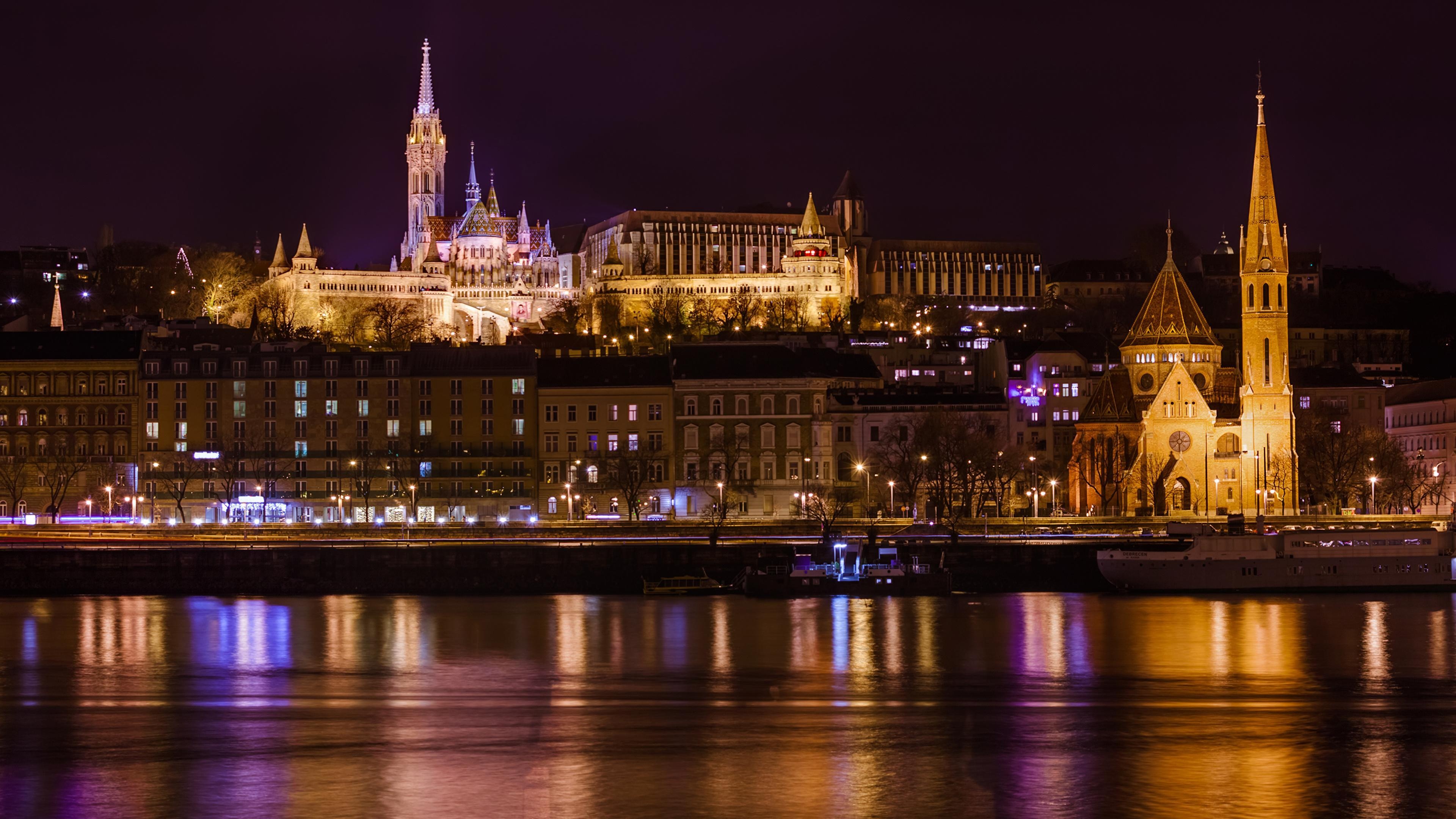 Budapest: Budapest’s central area, Buda, Pest side. 3840x2160 4K Background.