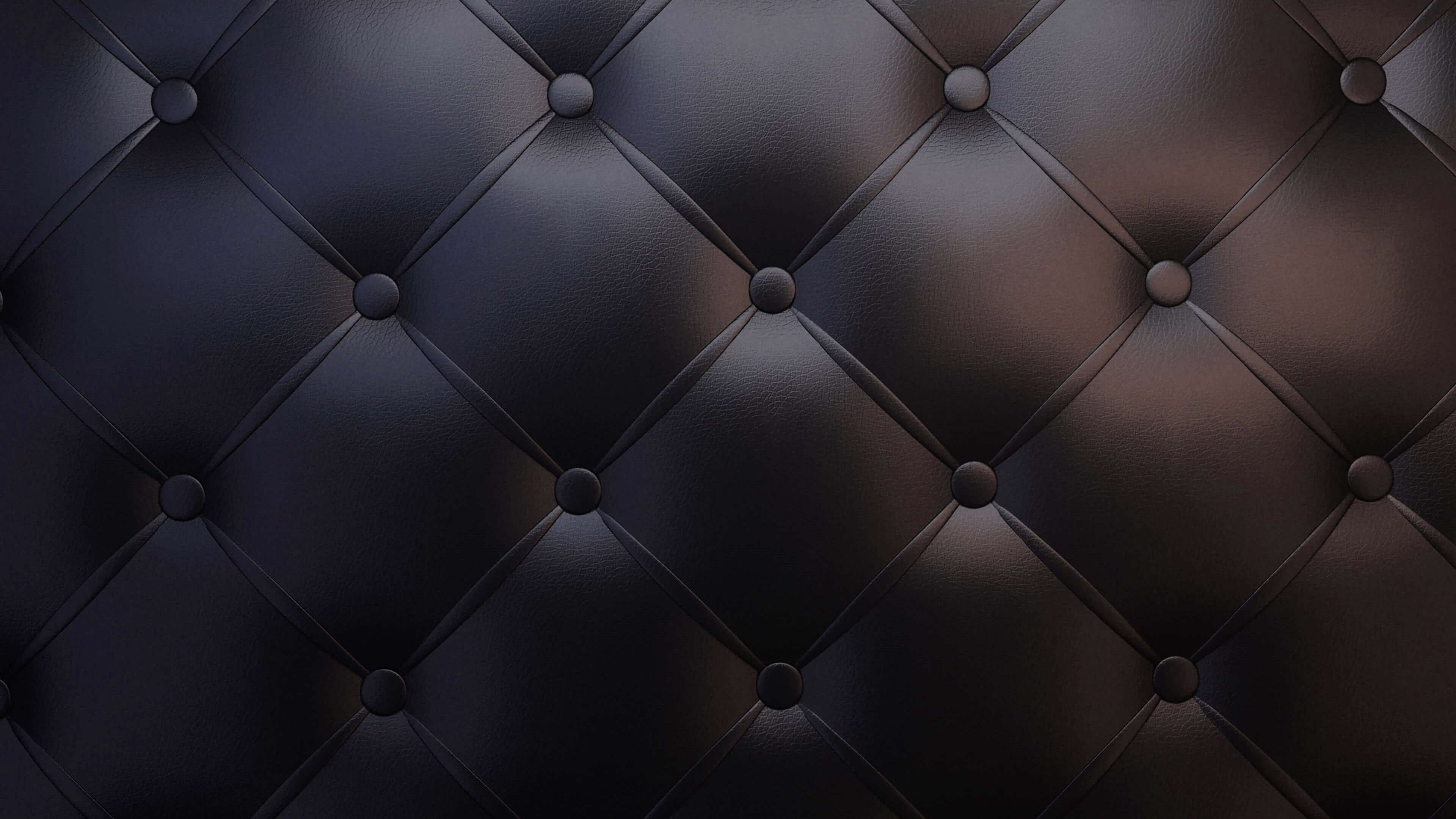 Buttoned leather, Black background, 4K resolution, Elegant design, 3840x2160 4K Desktop