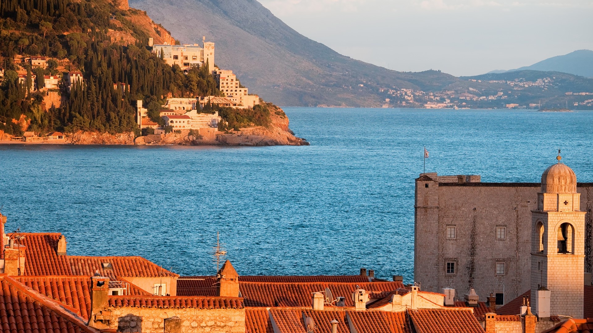 Adriatic Sea, Dubrovnik old town, Coastal sunset views, Croatia spotlight, 1920x1080 Full HD Desktop