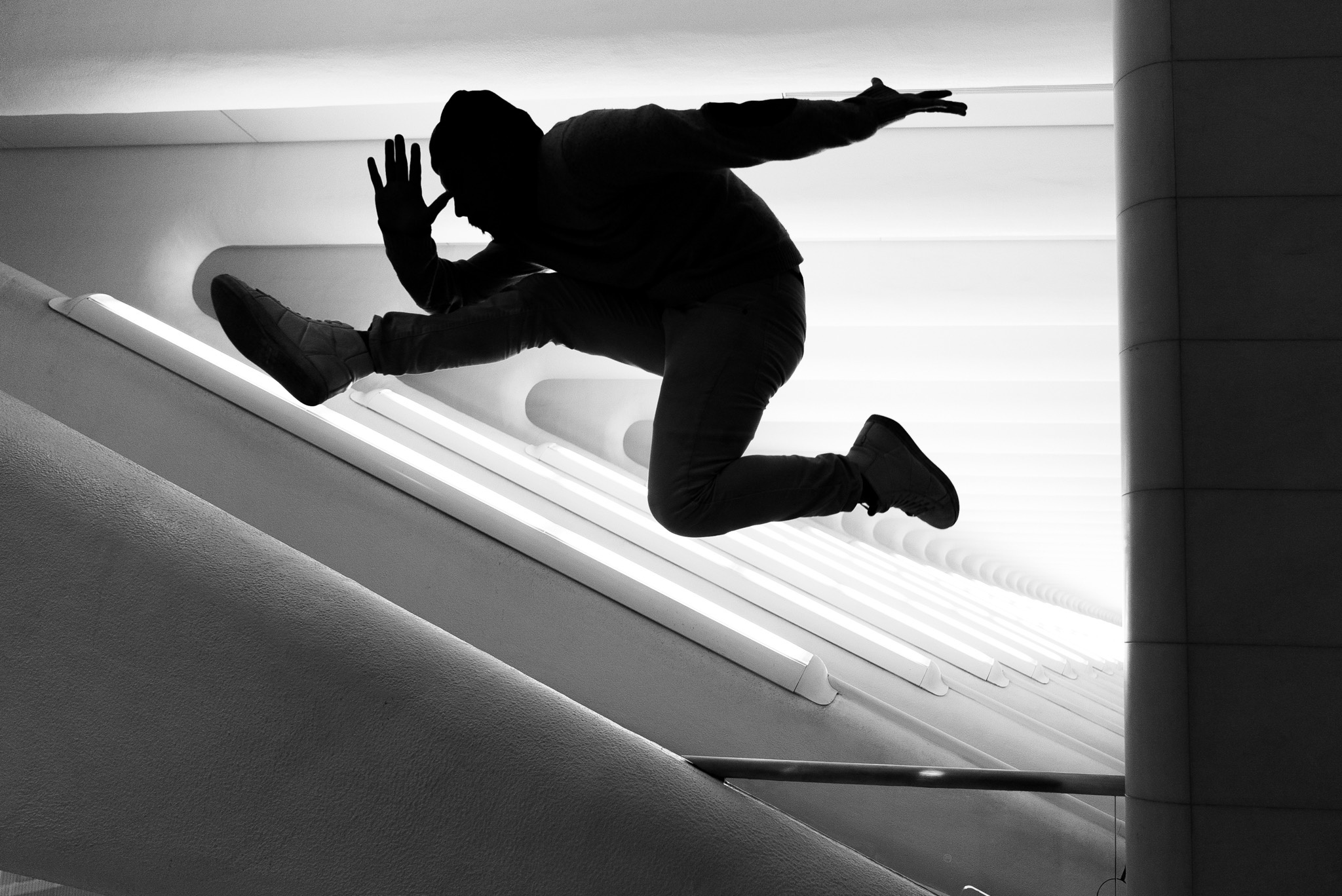 Freerunning: Monochrome artistry, Freedom of thought, Sport. 2050x1370 HD Wallpaper.