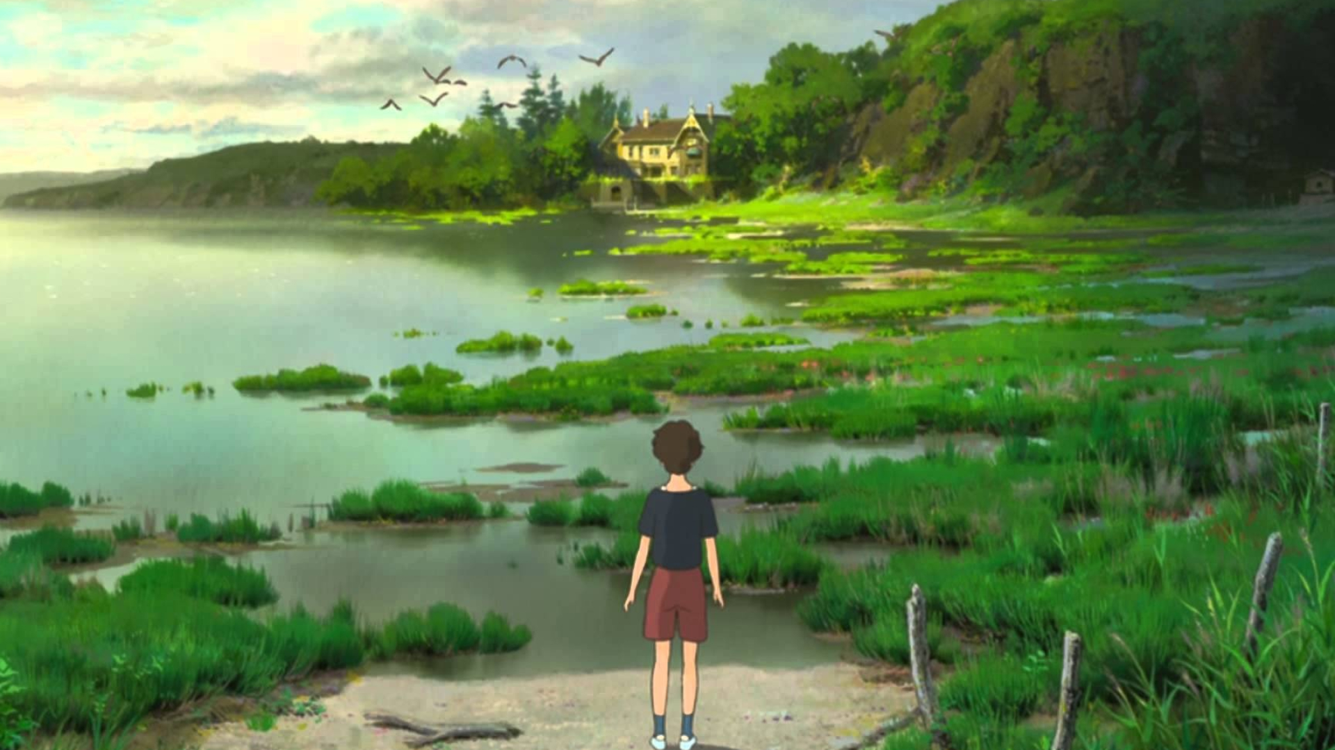 When Marnie Was There (Anime): Novel exploring themes of alienation, loneliness, and forgiveness in childhood. 1920x1080 Full HD Background.