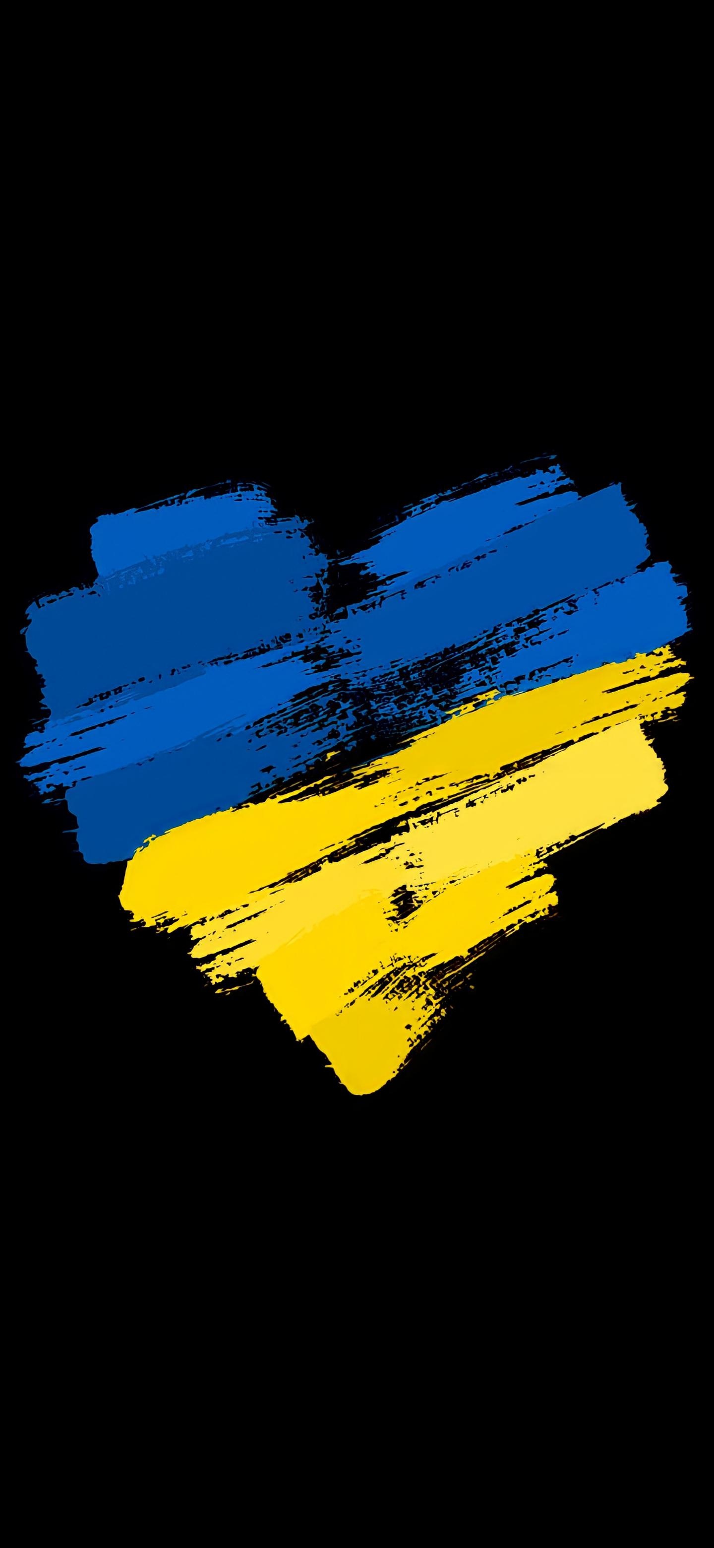 Ukraine flag, Scroll drop design, Amoled backgrounds, Striking colors, 1440x3120 HD Phone