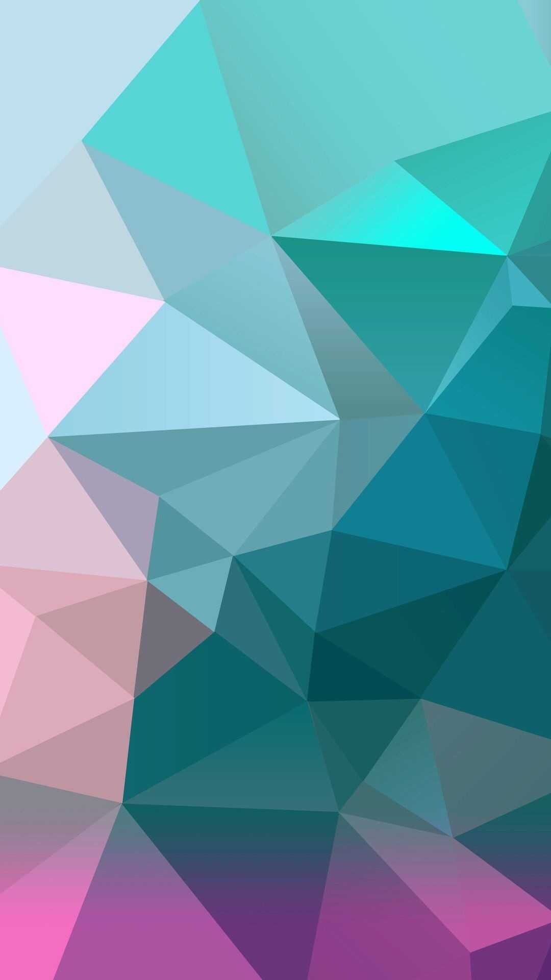 Geometry: Low polygonal art, Closed figures with three sides, Angles. 1080x1920 Full HD Background.