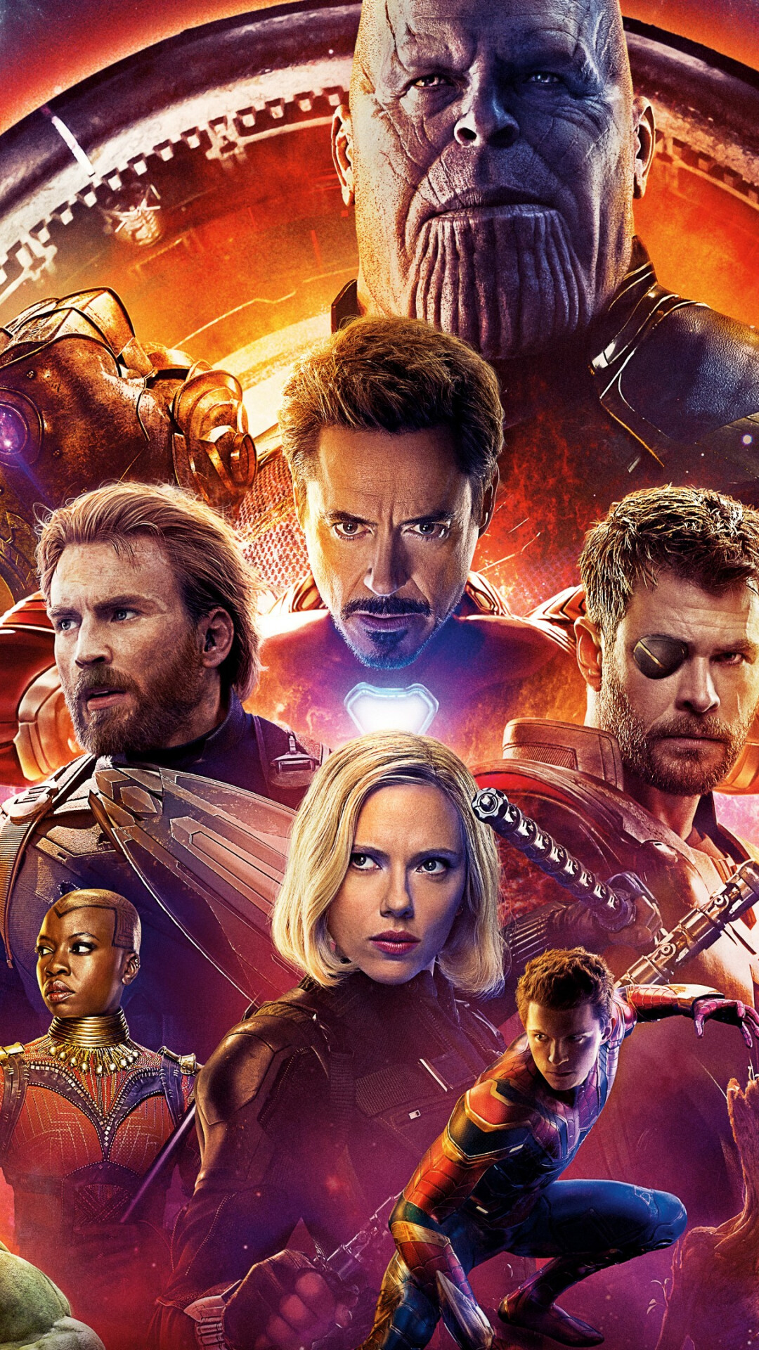 Avengers: One of the most expensive films ever made, Infinity War. 1080x1920 Full HD Background.