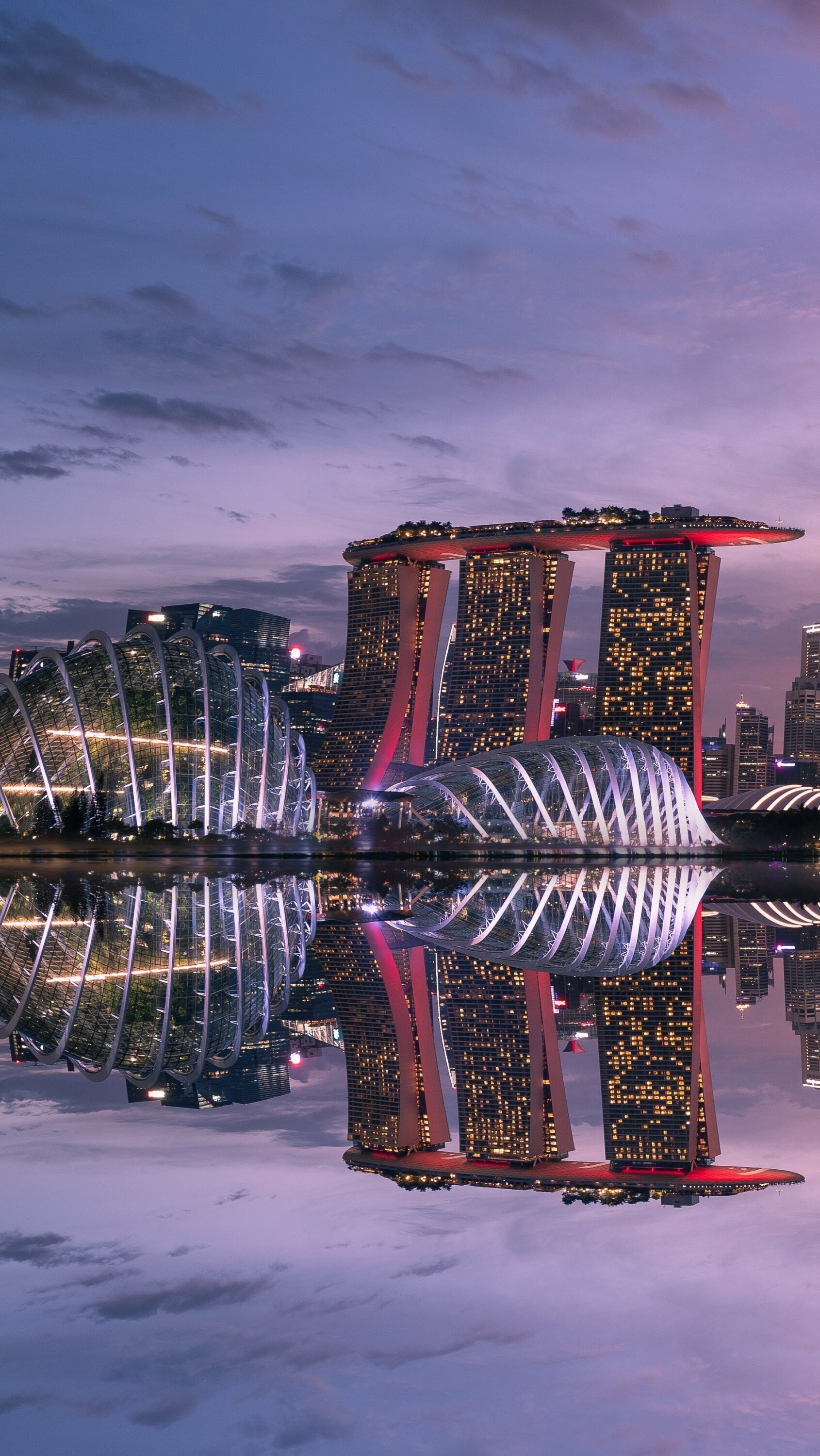 Singapore reflected, Water at sunset, Wallpaper ID6575, Serene scenery, 1690x3000 HD Phone
