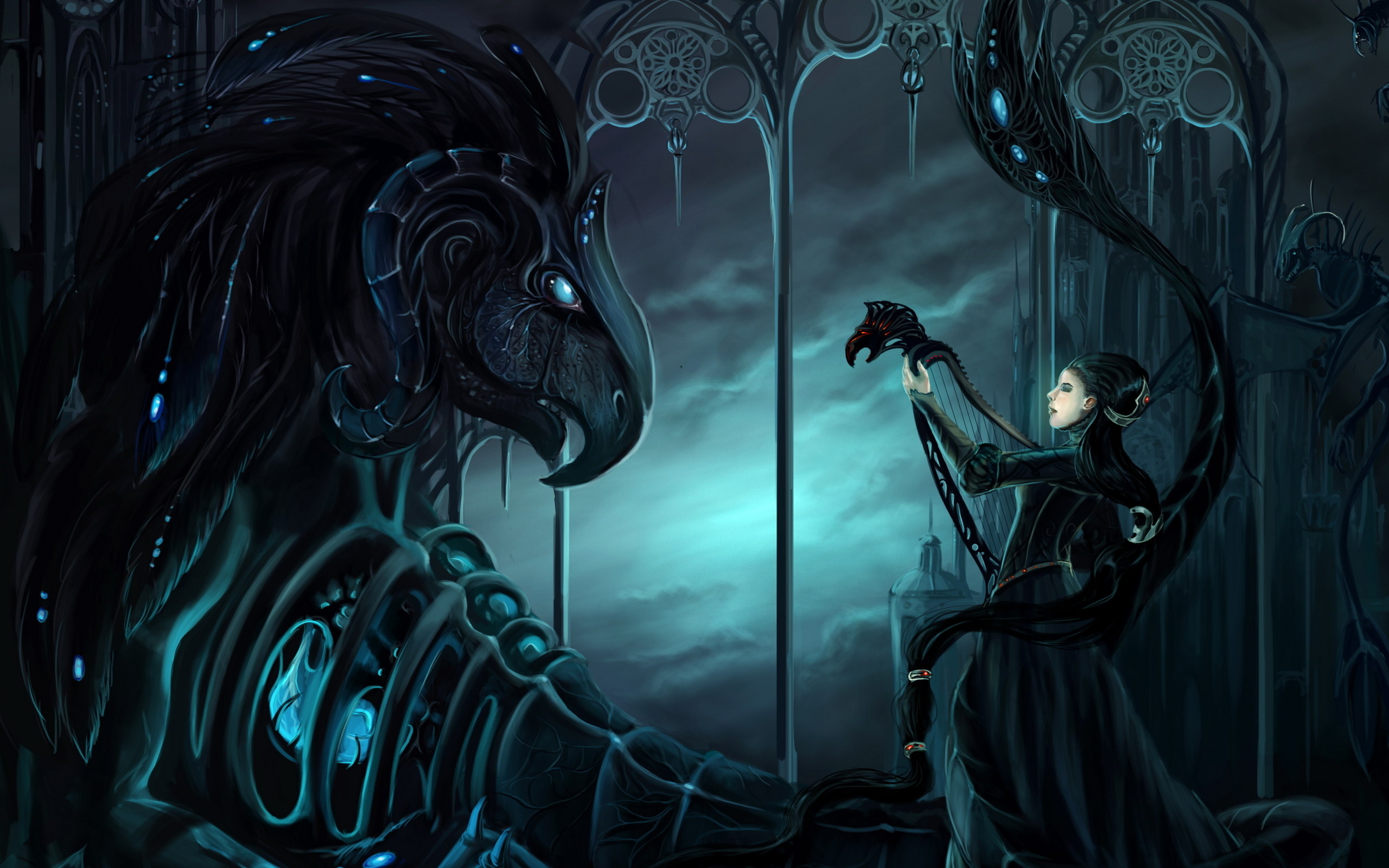 Gothic Art: Dark atmospheric fantasy, Goth woman, Goth glam. 2560x1600 HD Wallpaper.