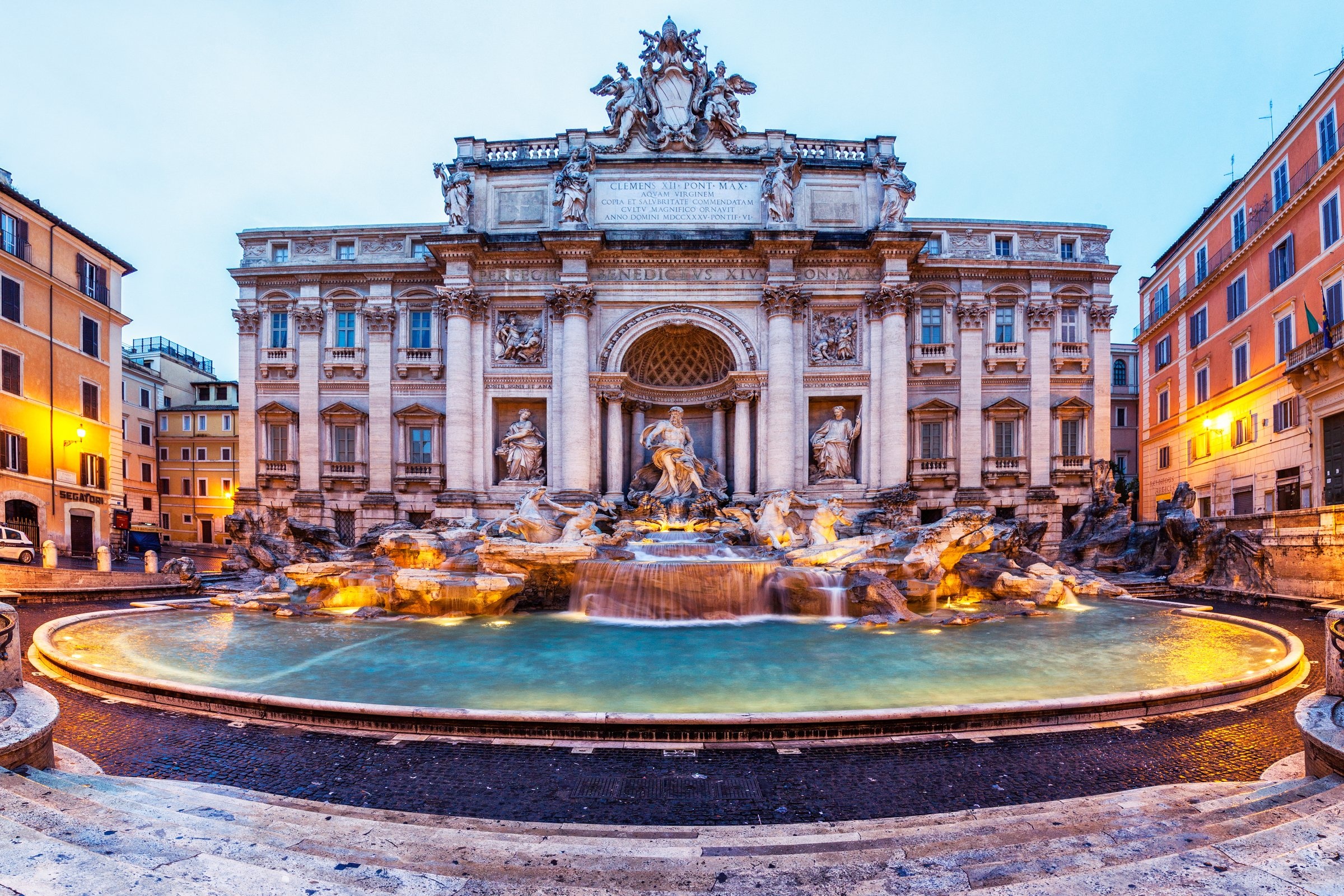 Trevi Fountain, Baroque sculpture, Rome landmark, Italian tourism, 2400x1600 HD Desktop